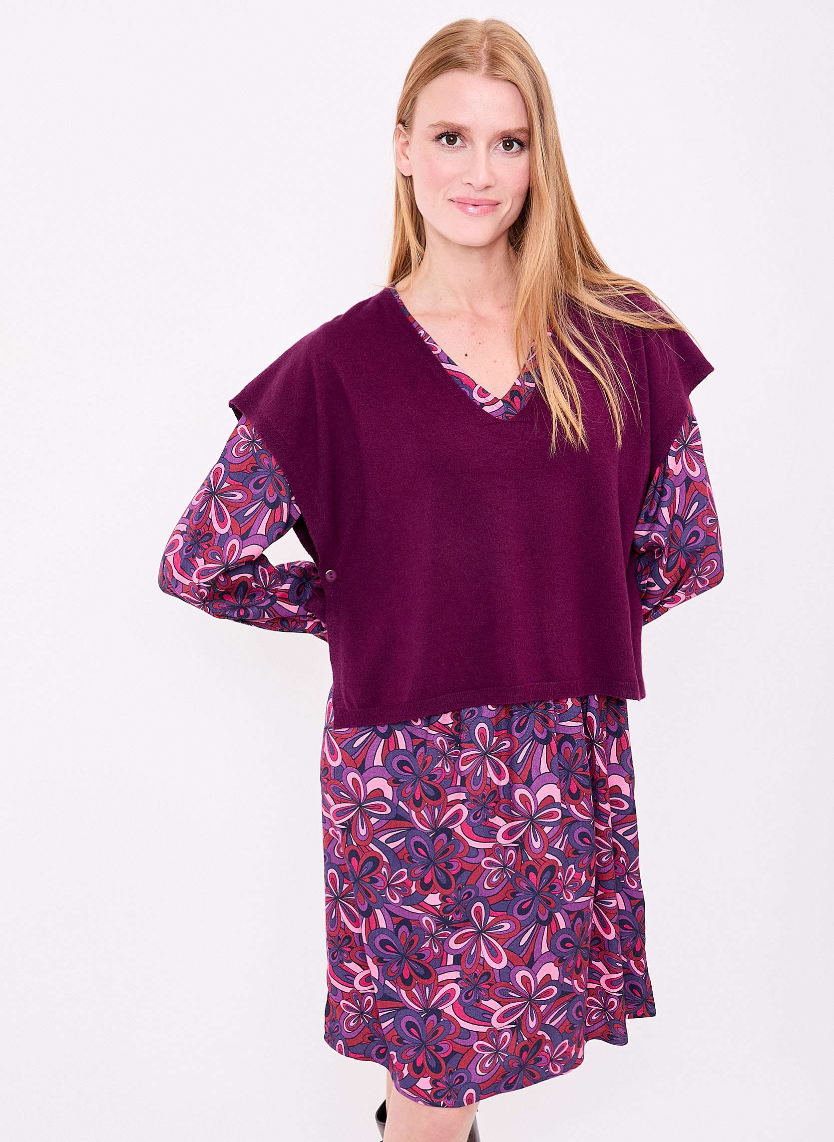 Pull maille sans manche SATINKA