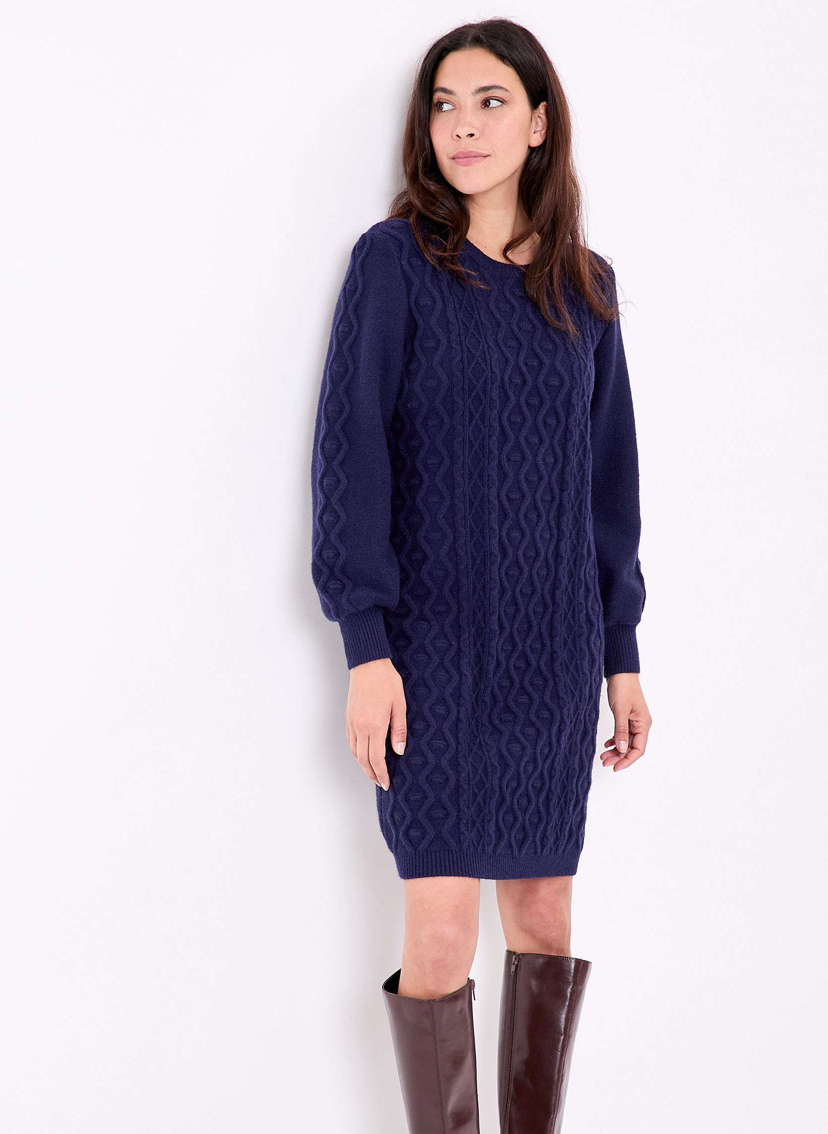 Robe pull maille fantaisie ALATA