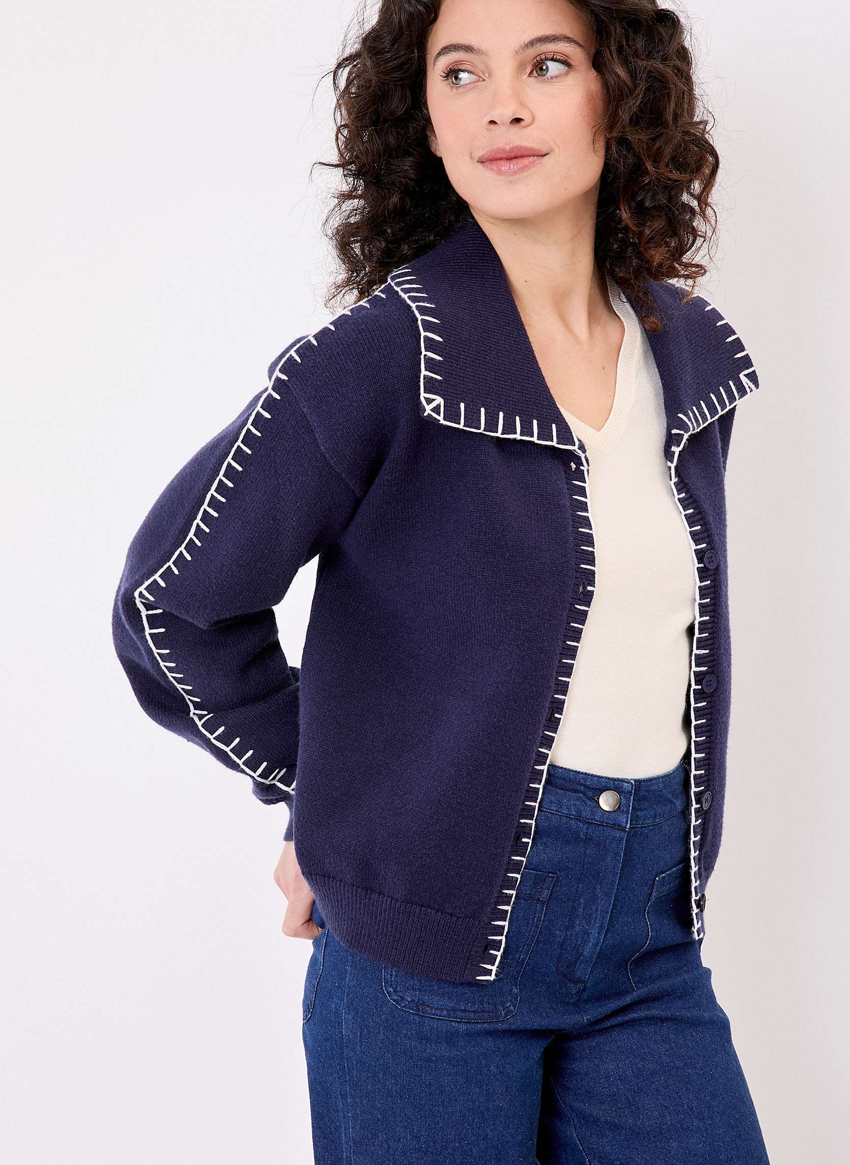 Gilet maille col chemise CATORI
