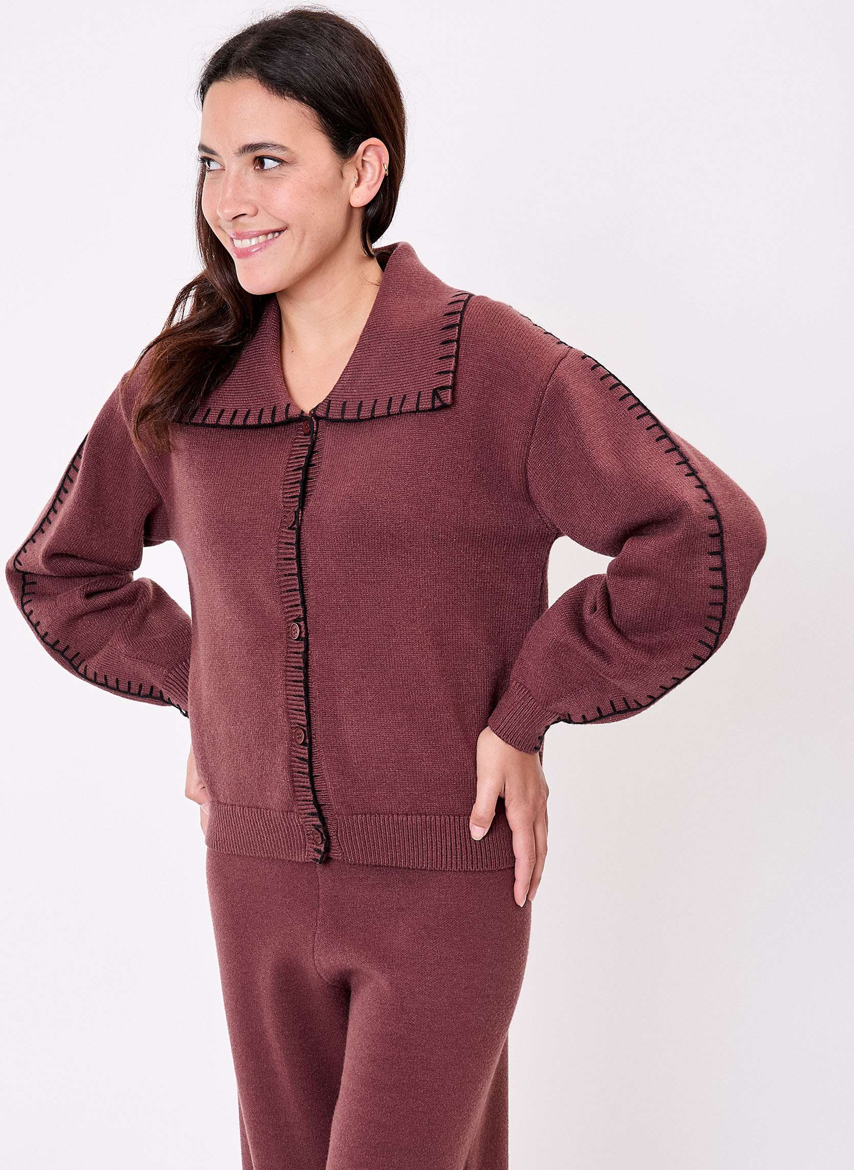Gilet maille col chemise CATORI