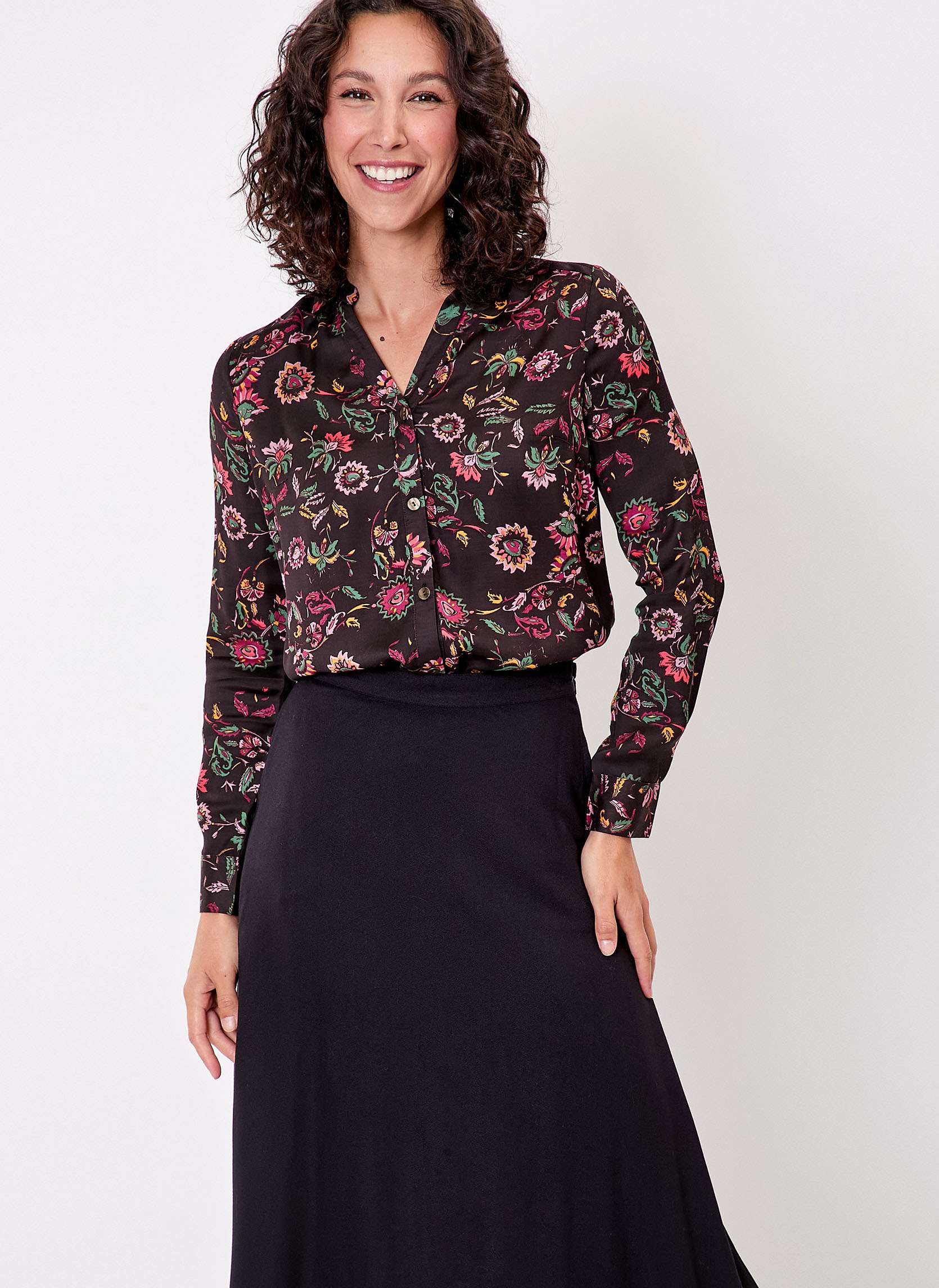 Chemise droite satine REY