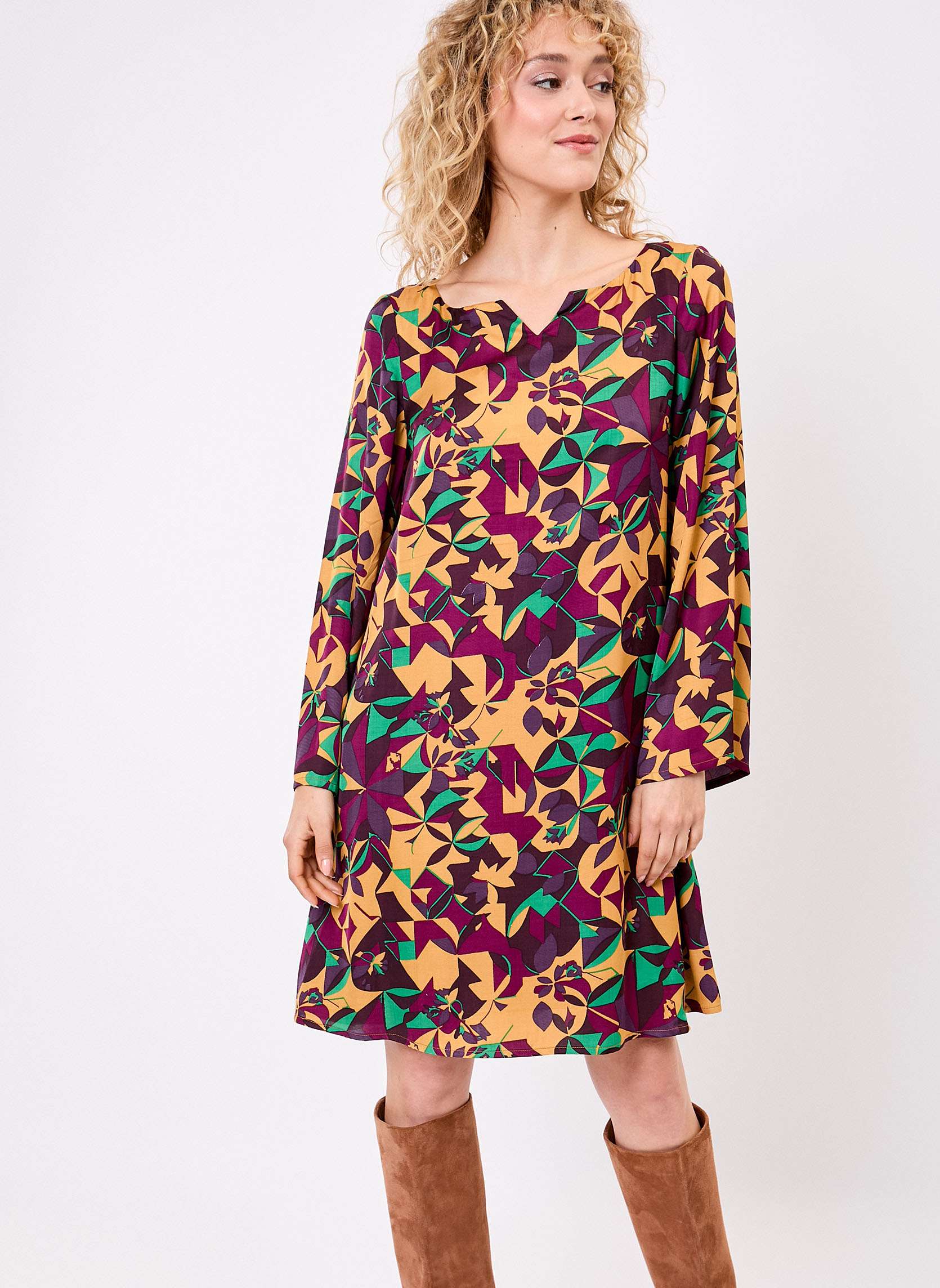 Robe fluide satine trapze DOLI
