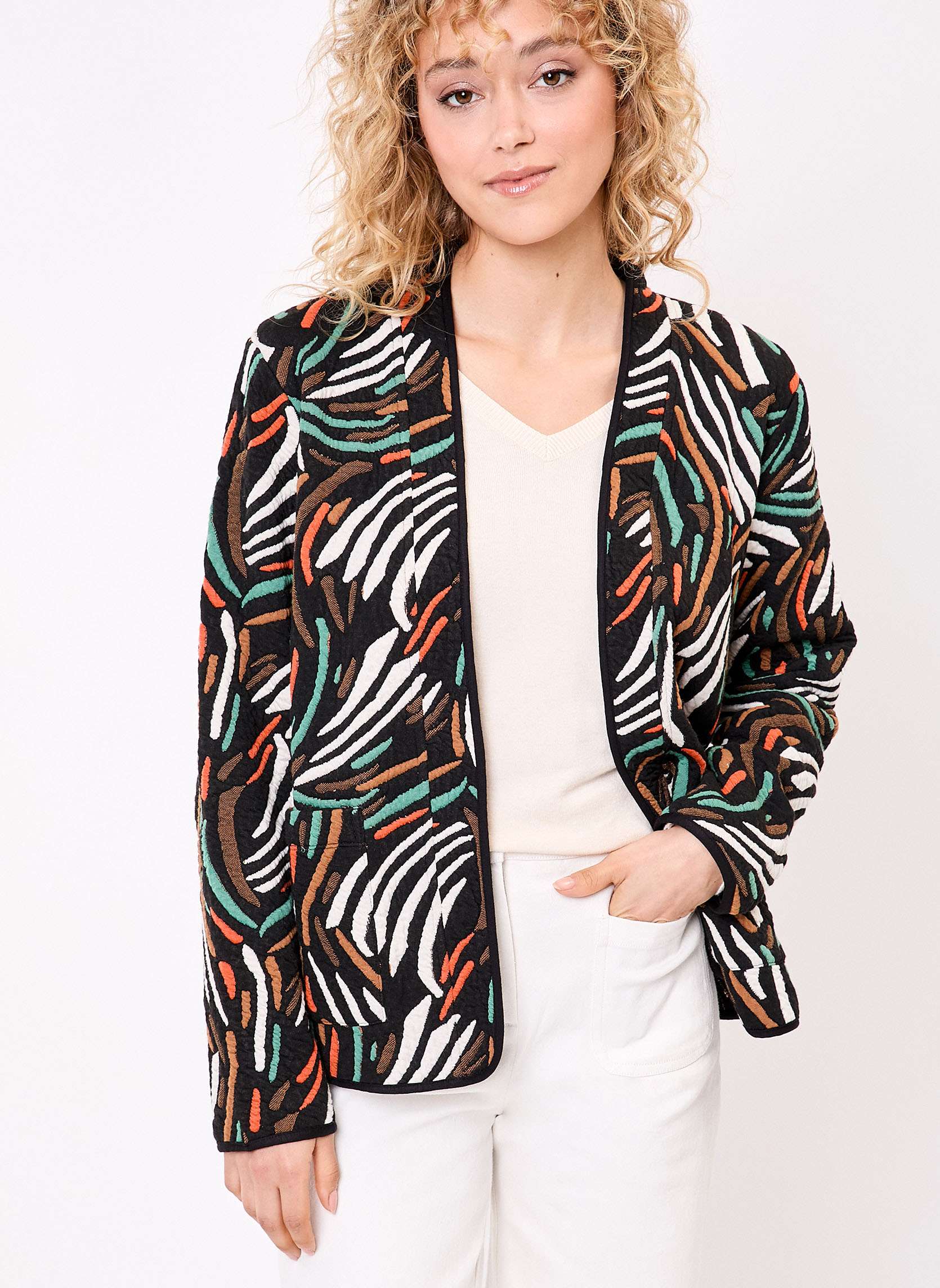Veste souple maille jacquard LEOTI