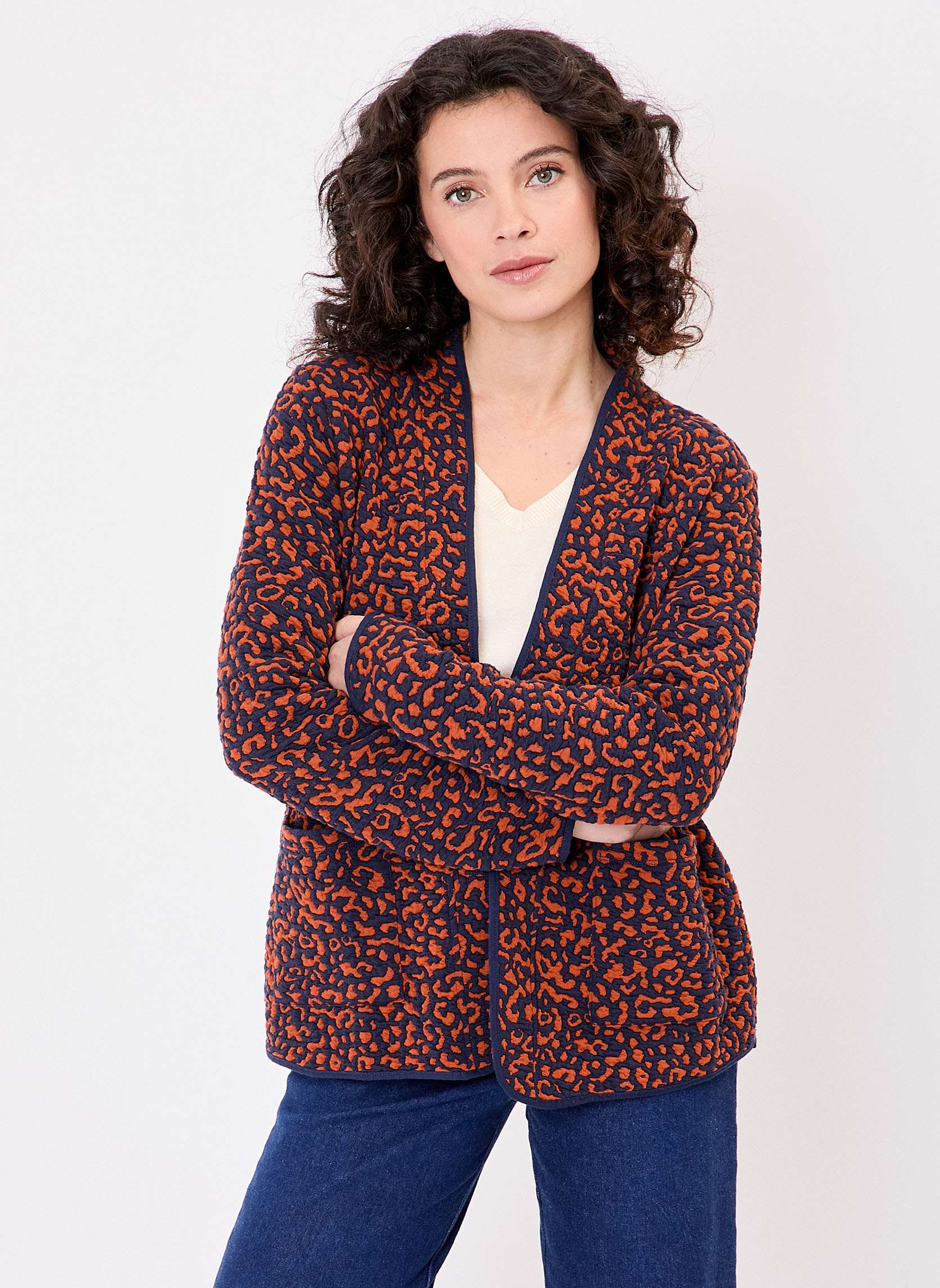 Veste souple maille jacquard LEOTI