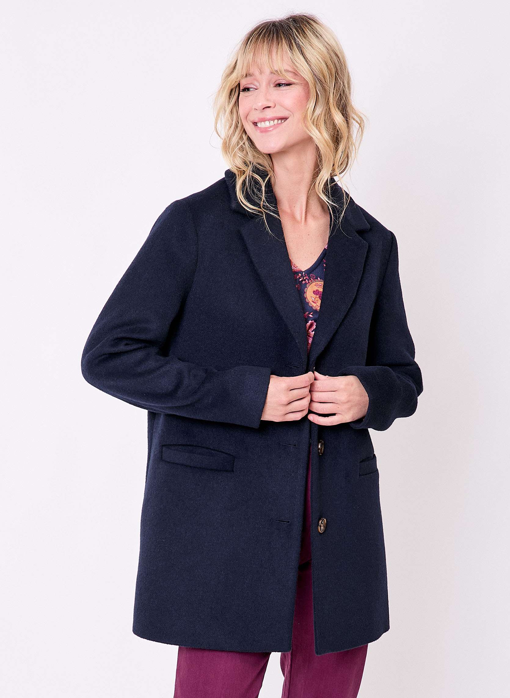 Manteau droit lainage AUDREY
