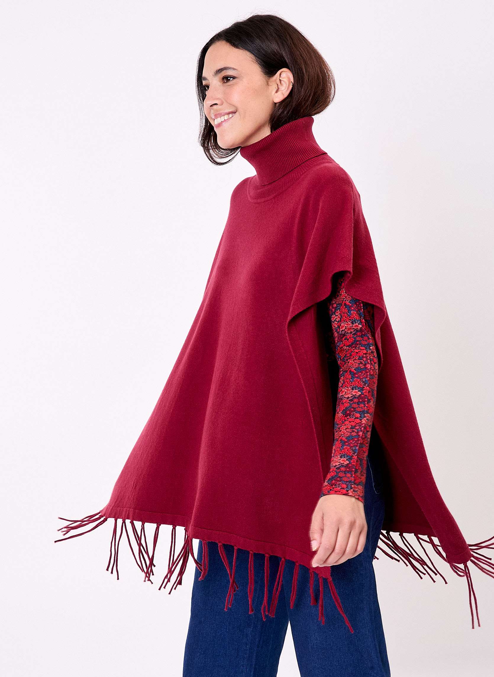 Poncho maille col roul PAT