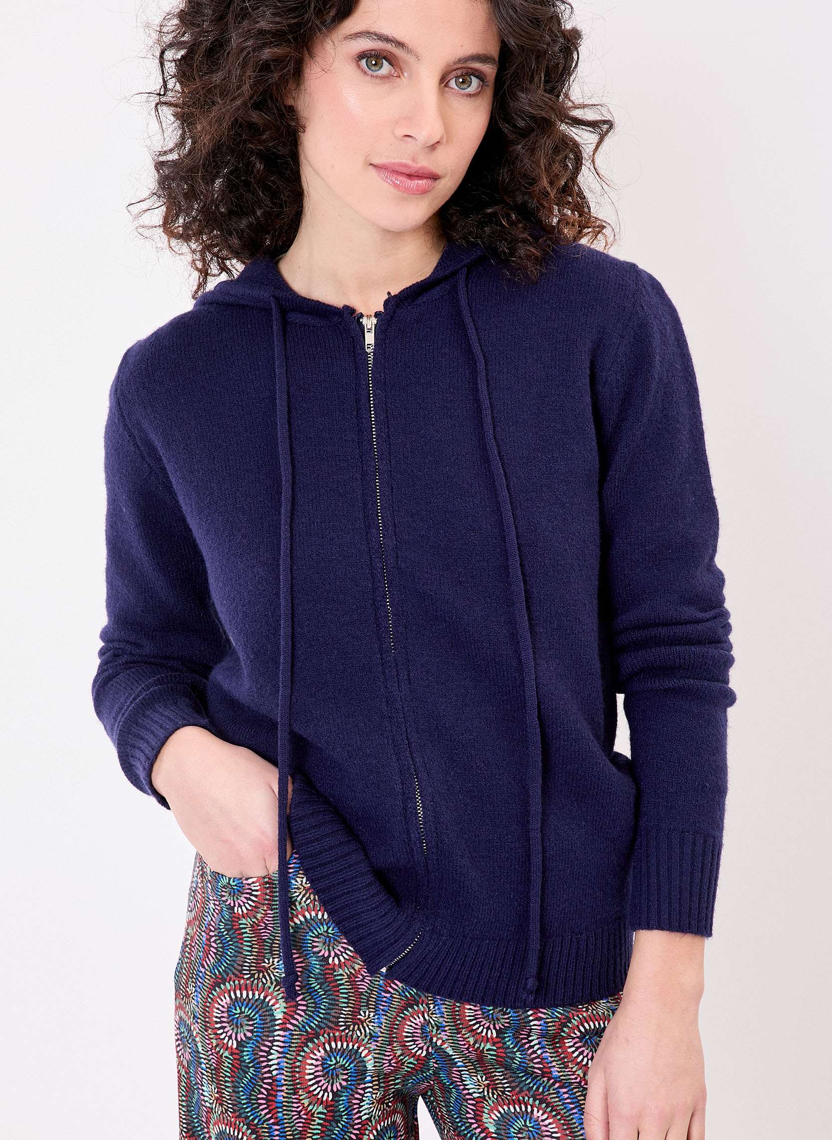 Gilet zipp maille  capuche GARREN