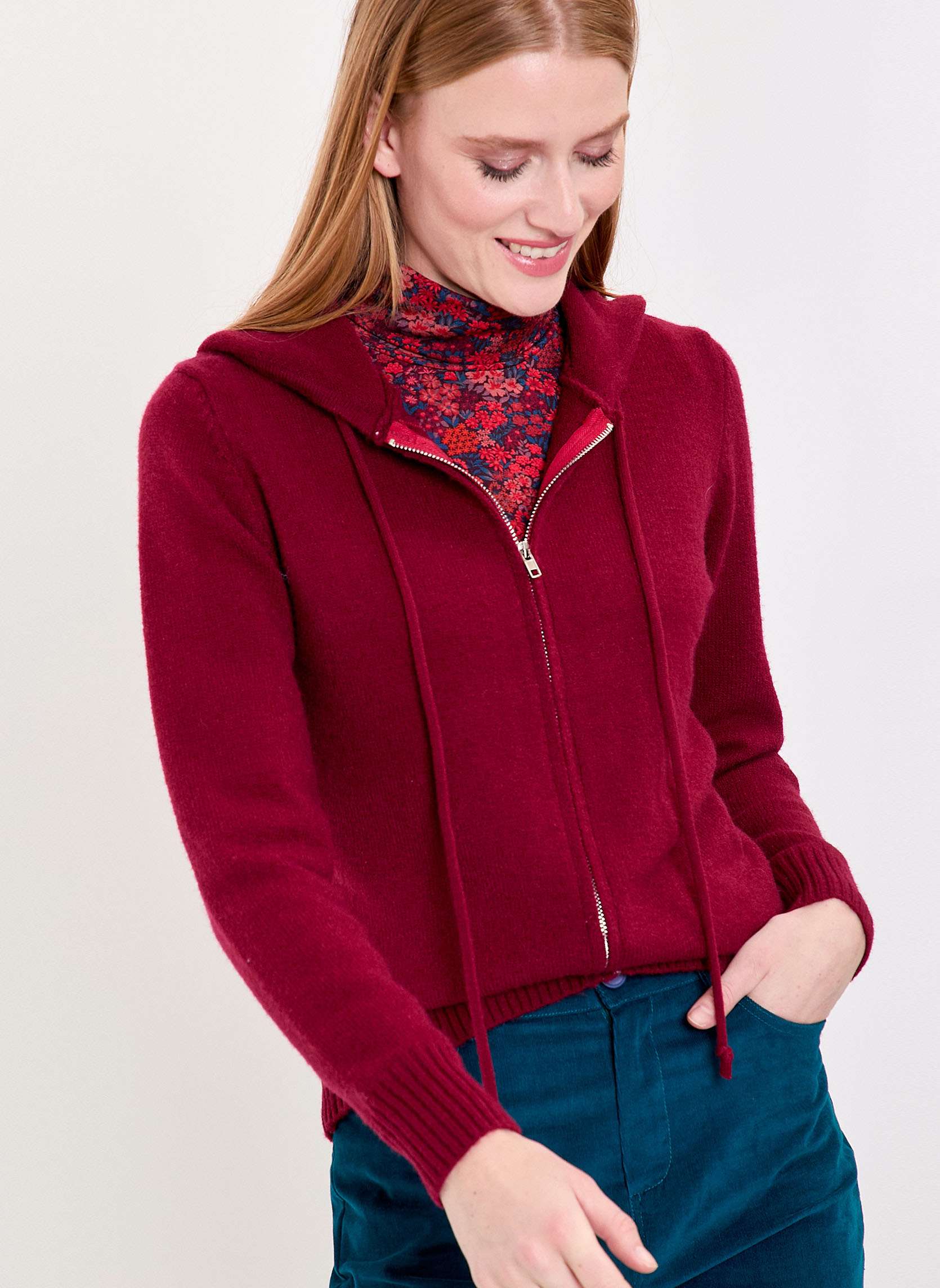 Gilet zipp maille  capuche GARREN