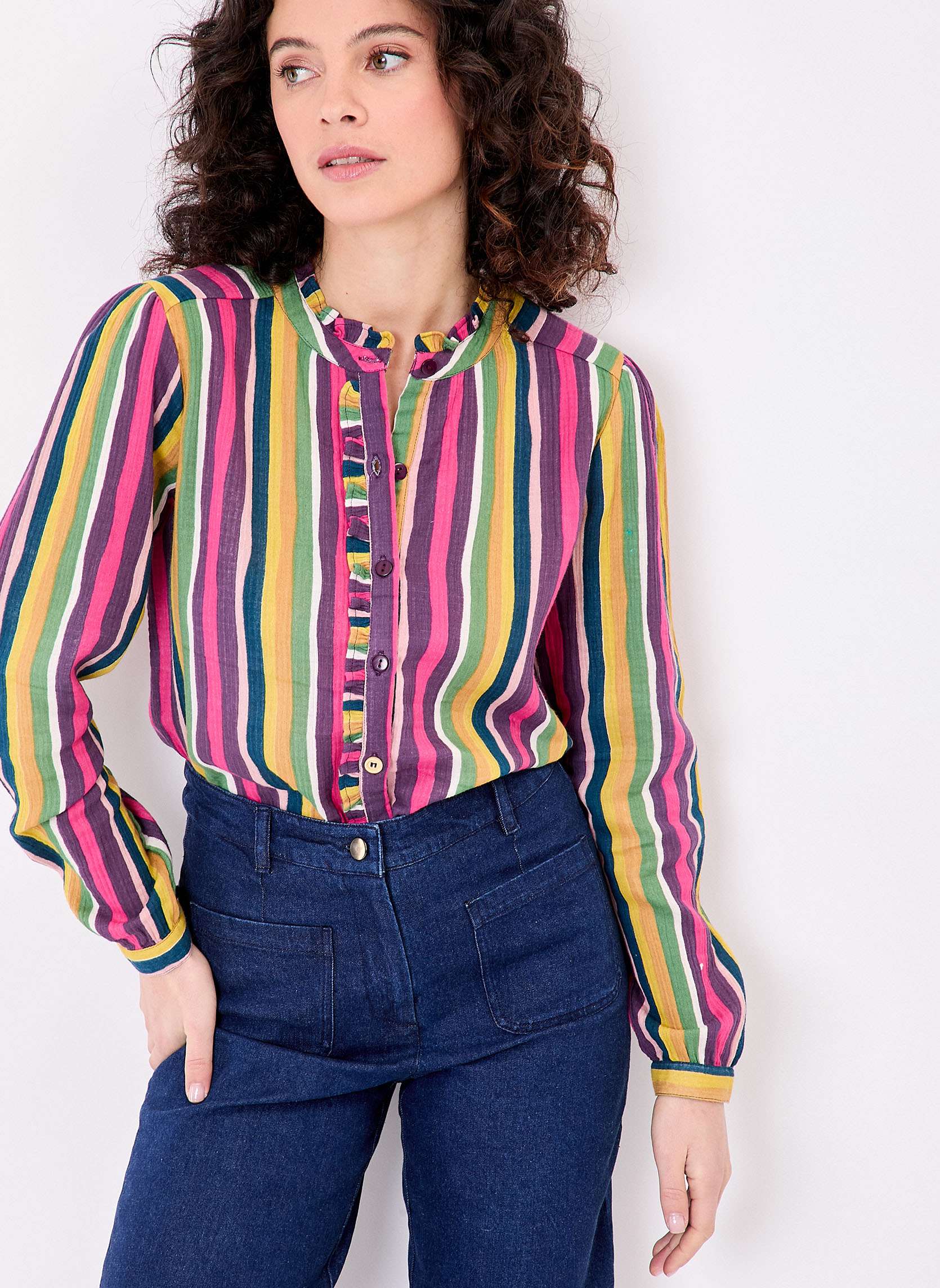 Chemise brode gaze de coton bio ENOLA