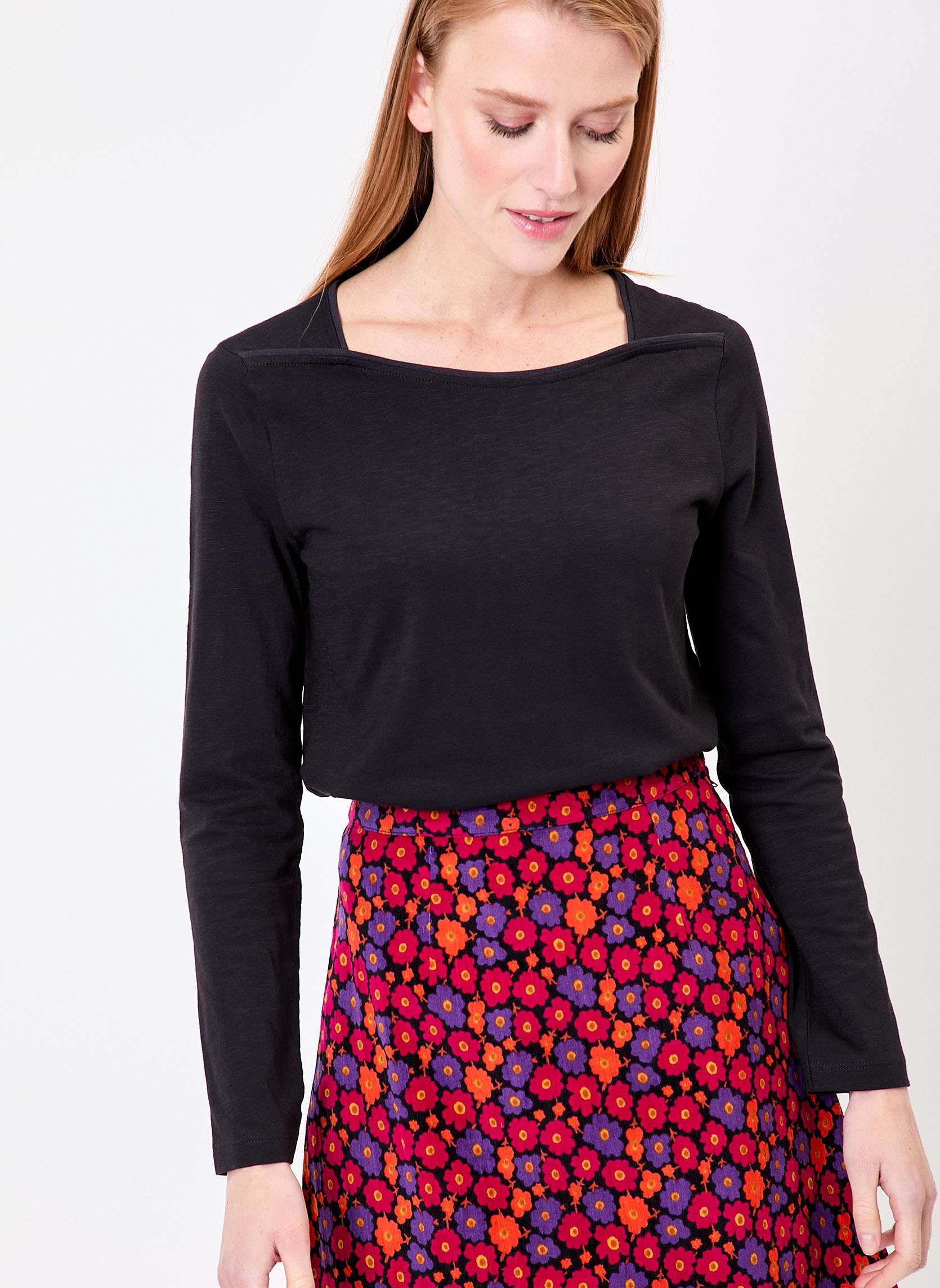 T-shirt uni coton bio col bateau GONDA