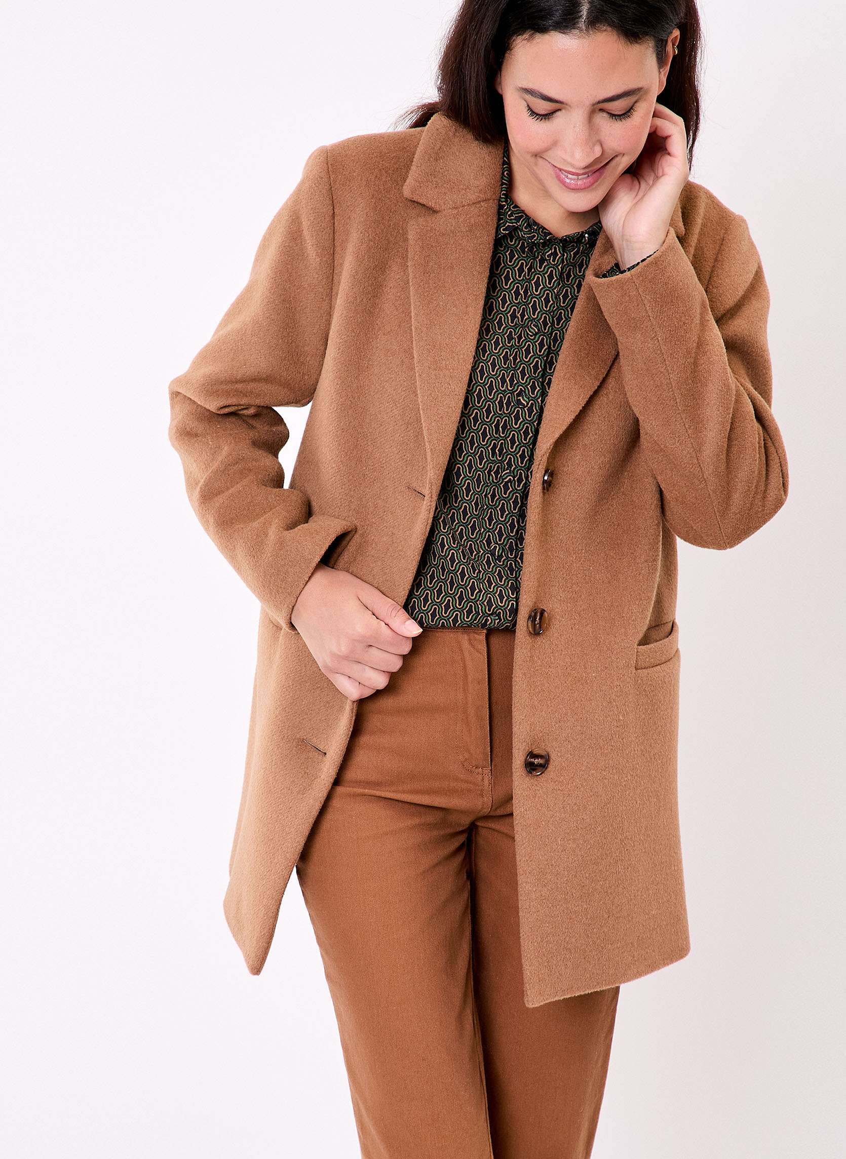 Manteau droit lainage AUDREY