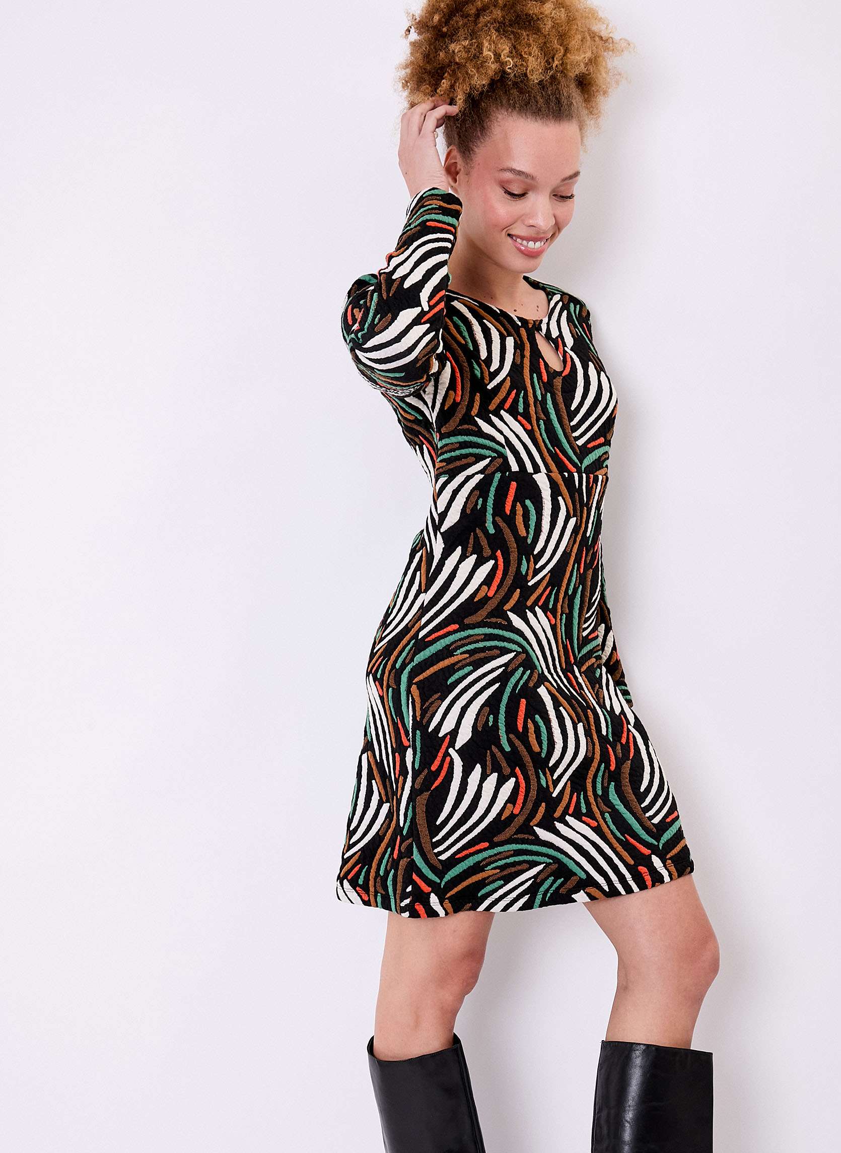 Robe maille jacquard ajuste WILMA
