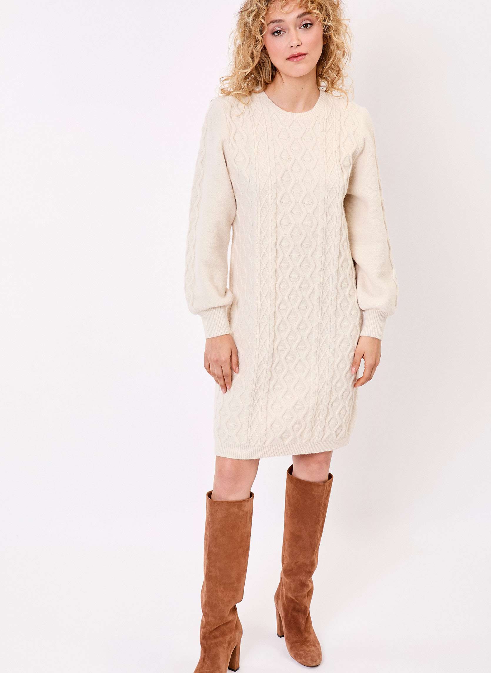 Robe pull maille fantaisie ALATA