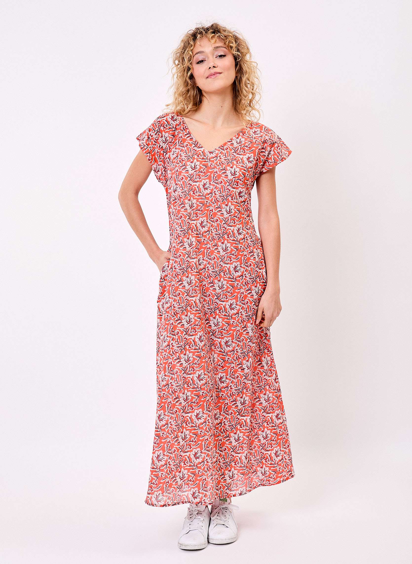 Robe longue voile de coton bio ALAIANE