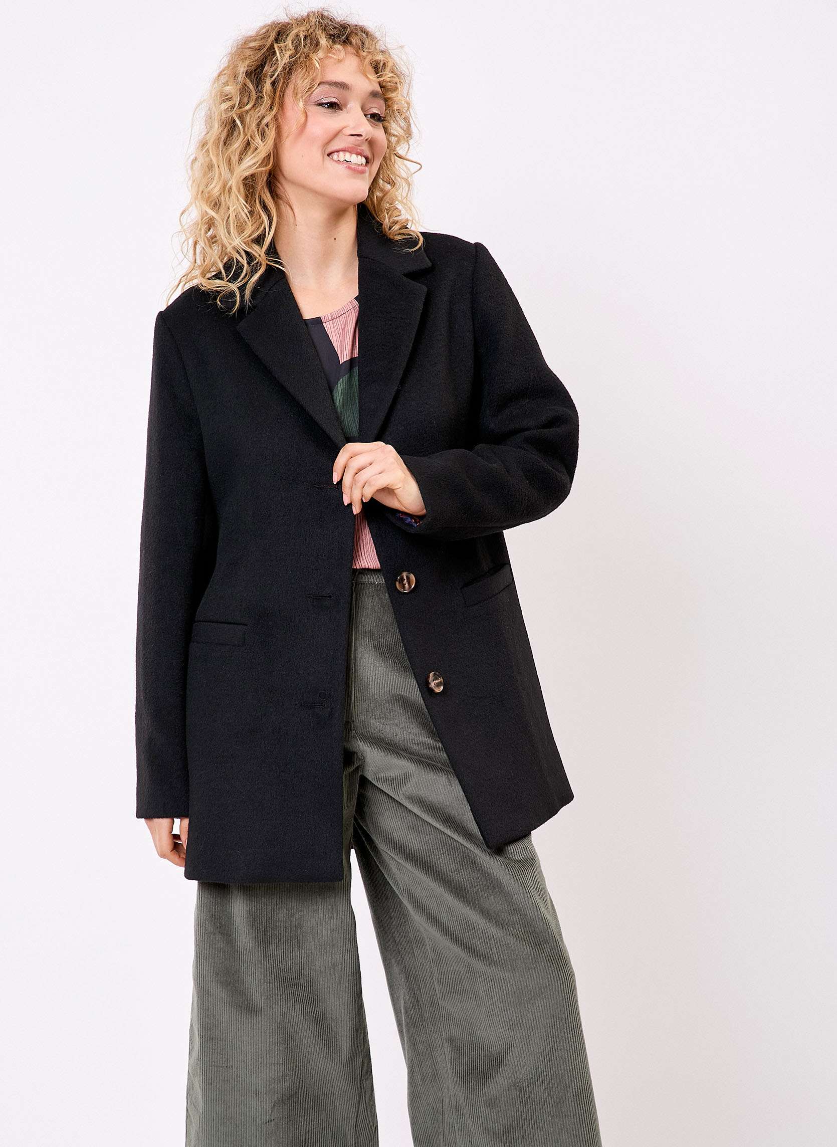 Manteau laine droit AUDREY