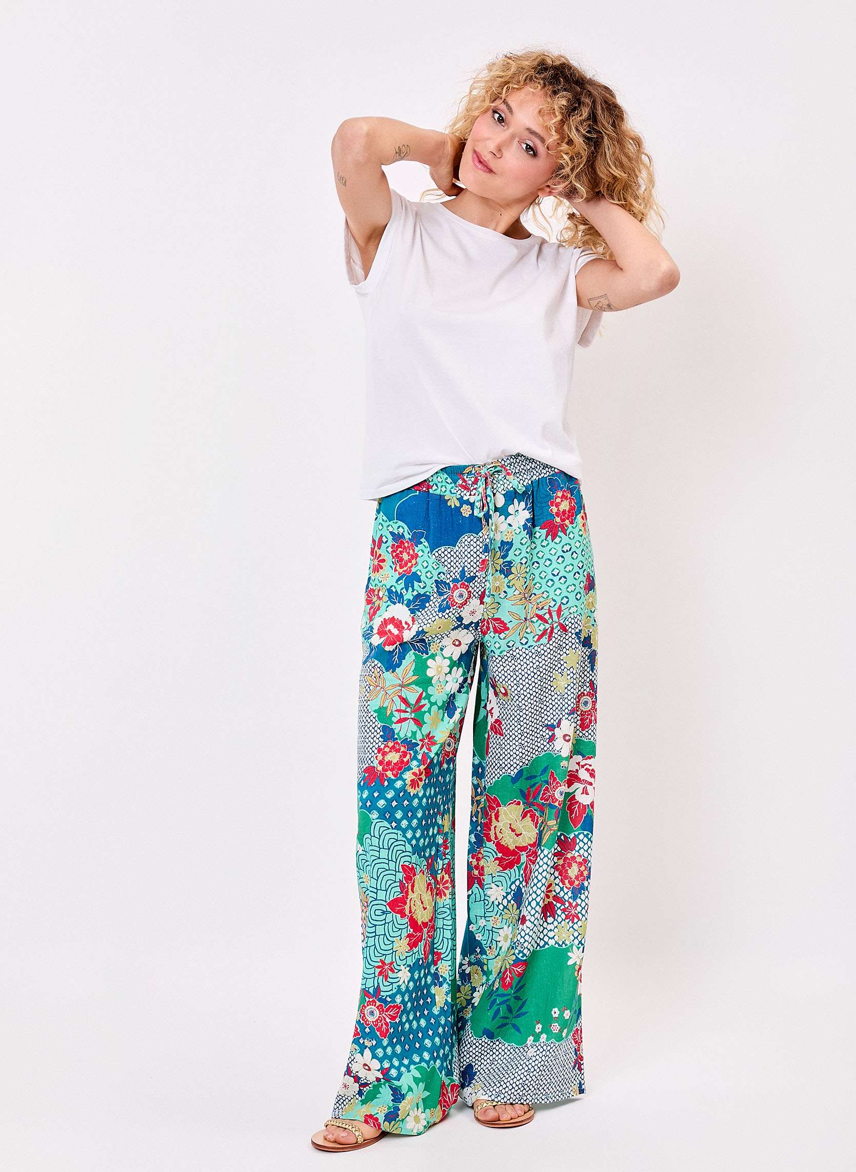Pantalon large taille lastique ASTEC