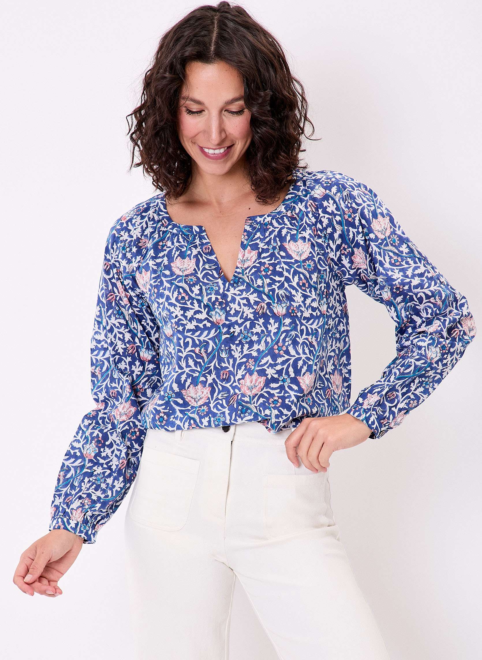 Blouse coton vase manches longues OCO