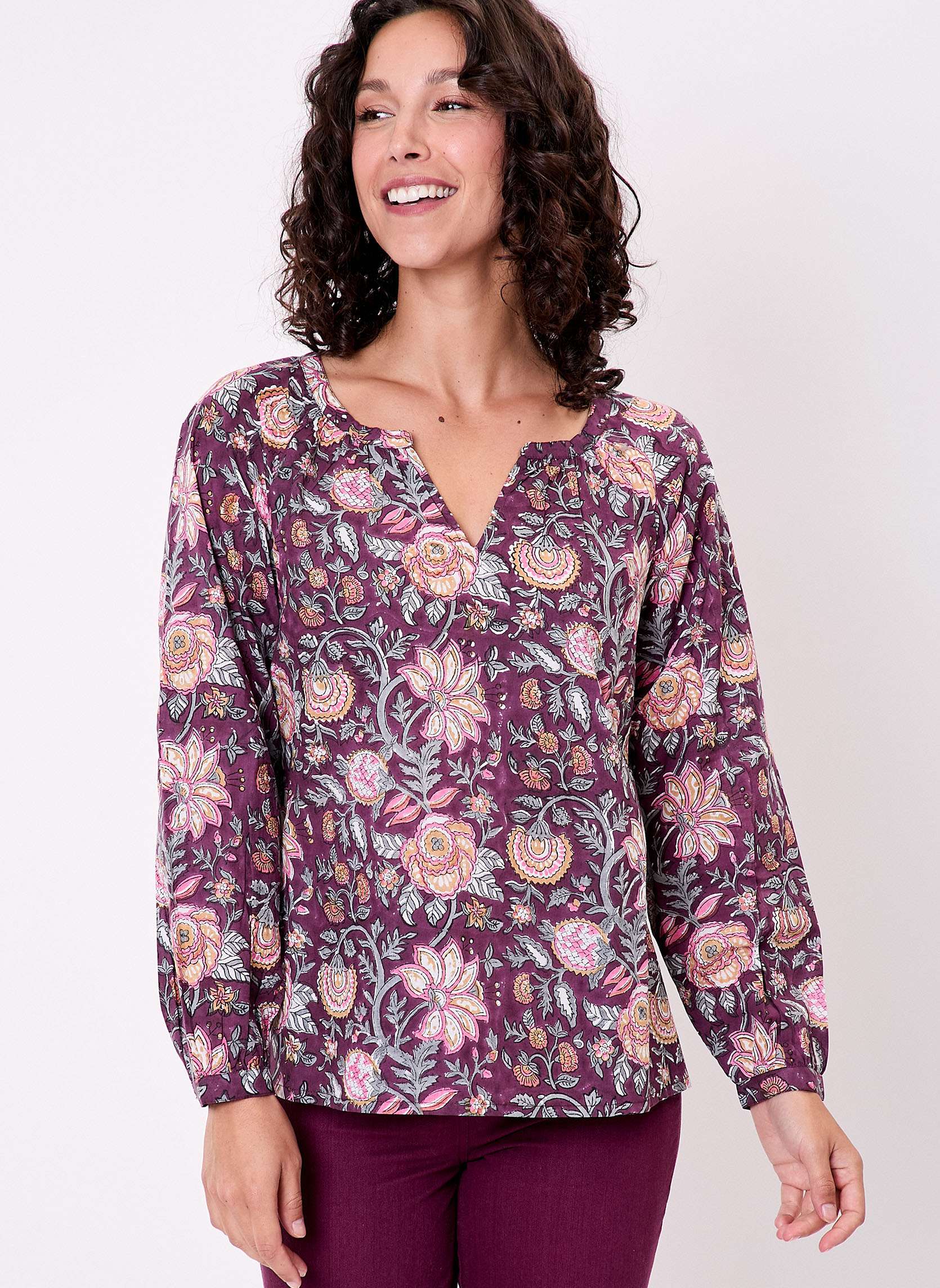 Blouse coton vase manches longues OCO