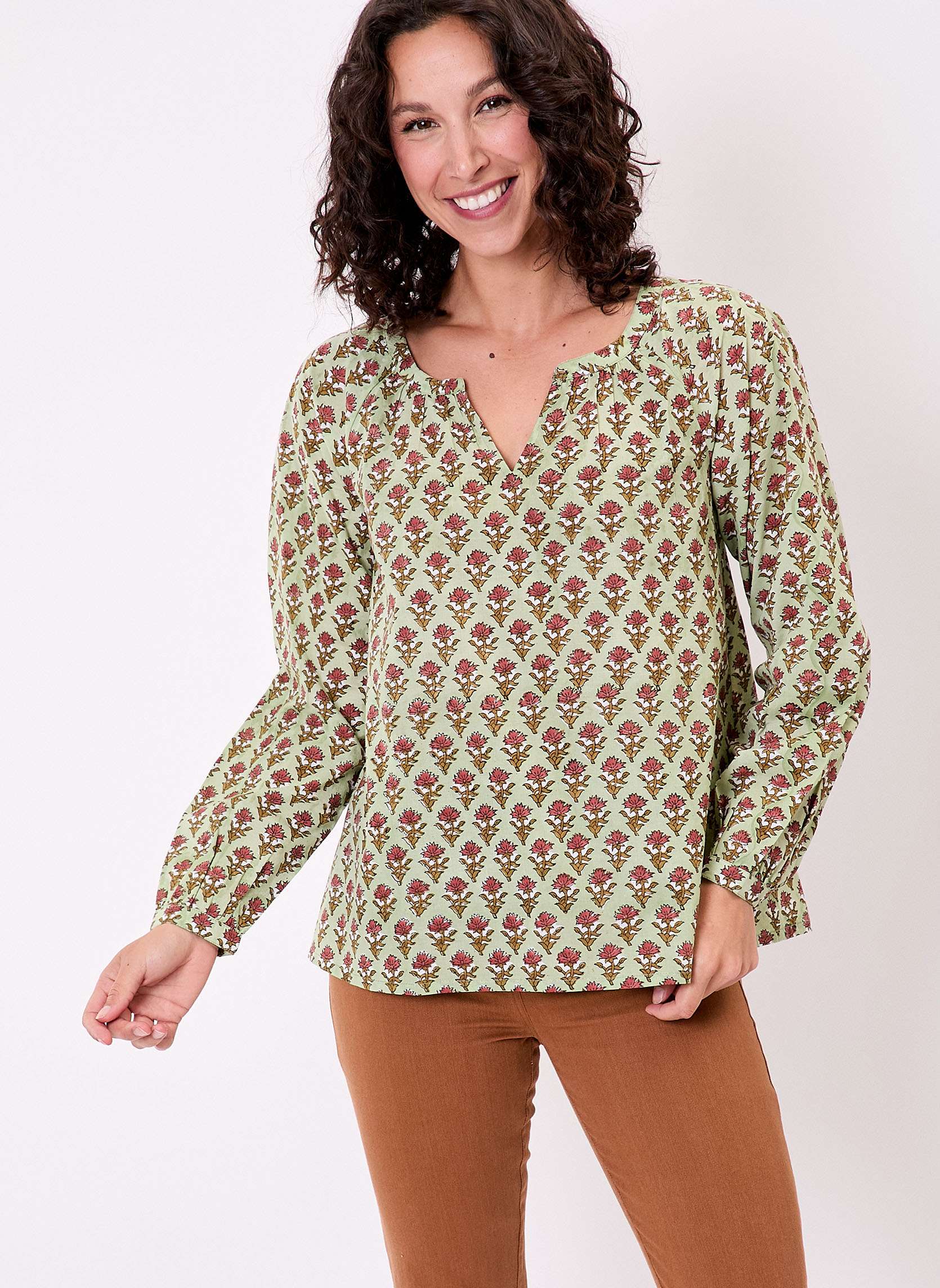 Blouse coton vase manches longues OCO