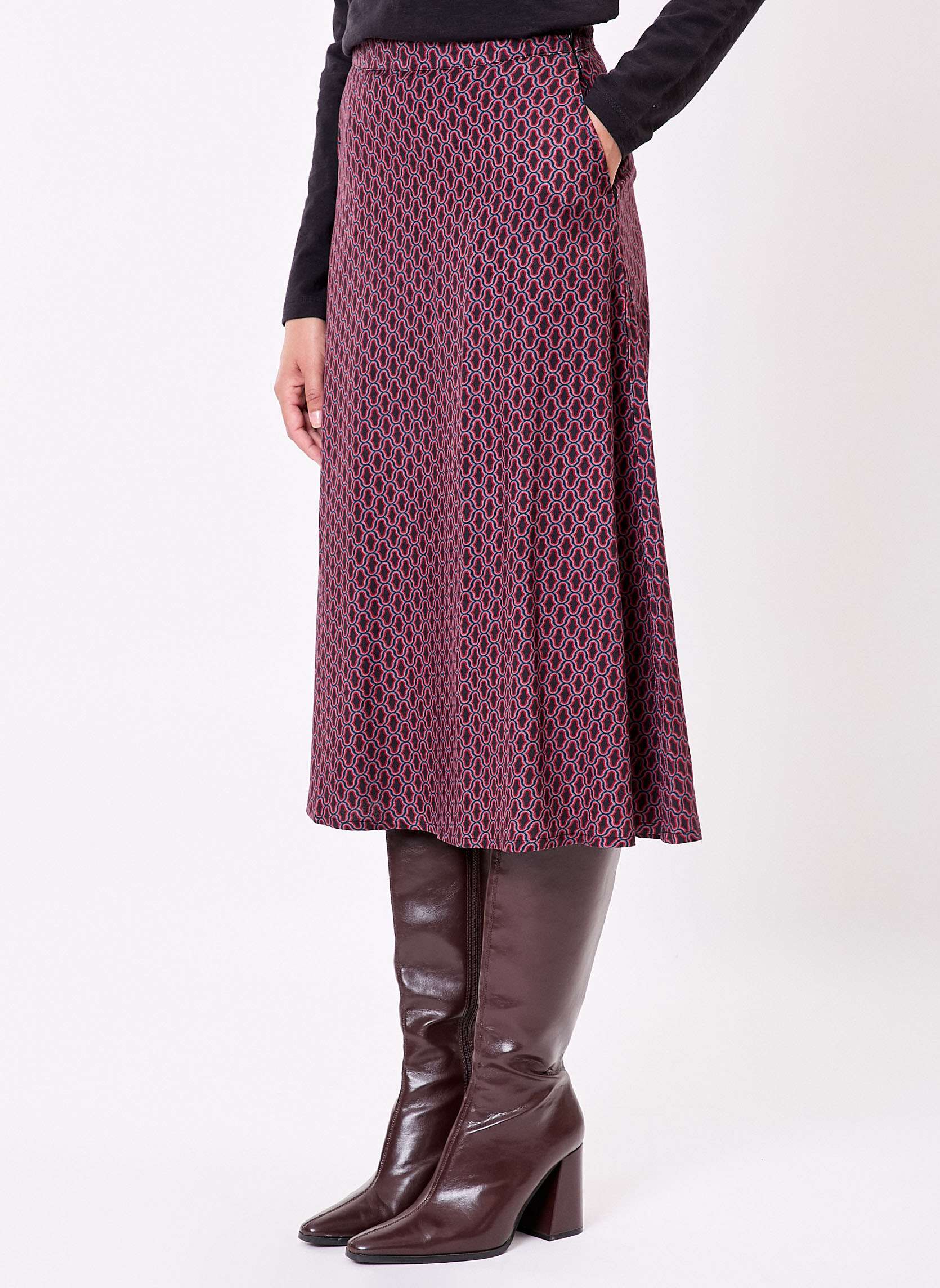 Jupe midi fluide vase AVA