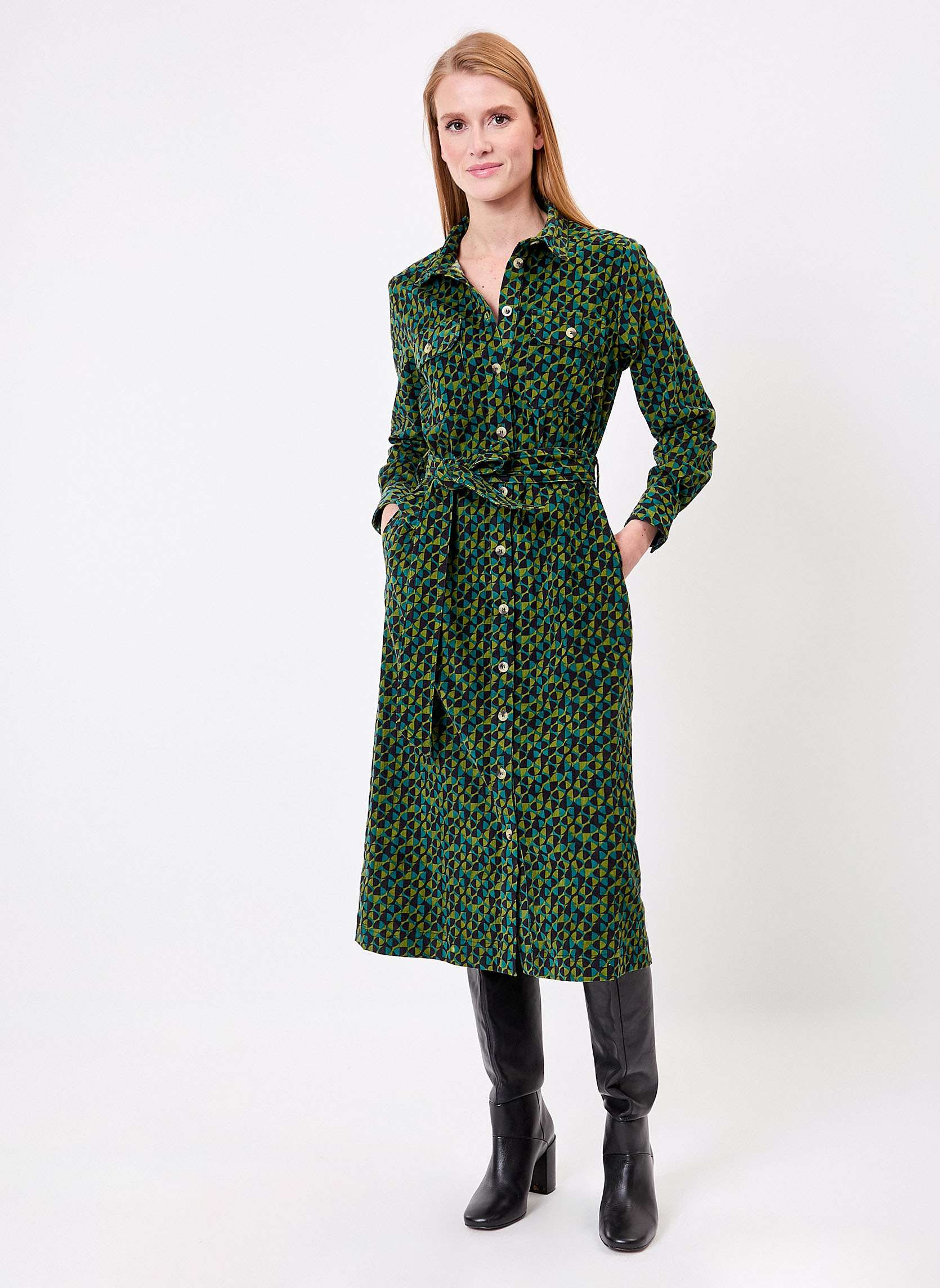 Robe midi chemisier velours ctel LOUISON