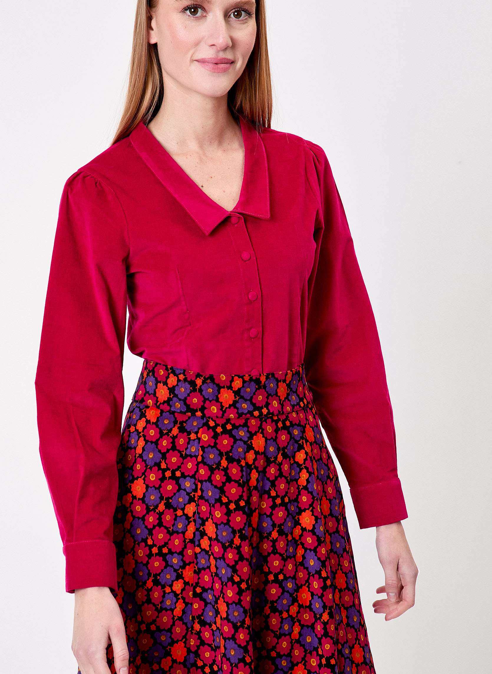 Chemisier velours ctel col V VICTOIRE