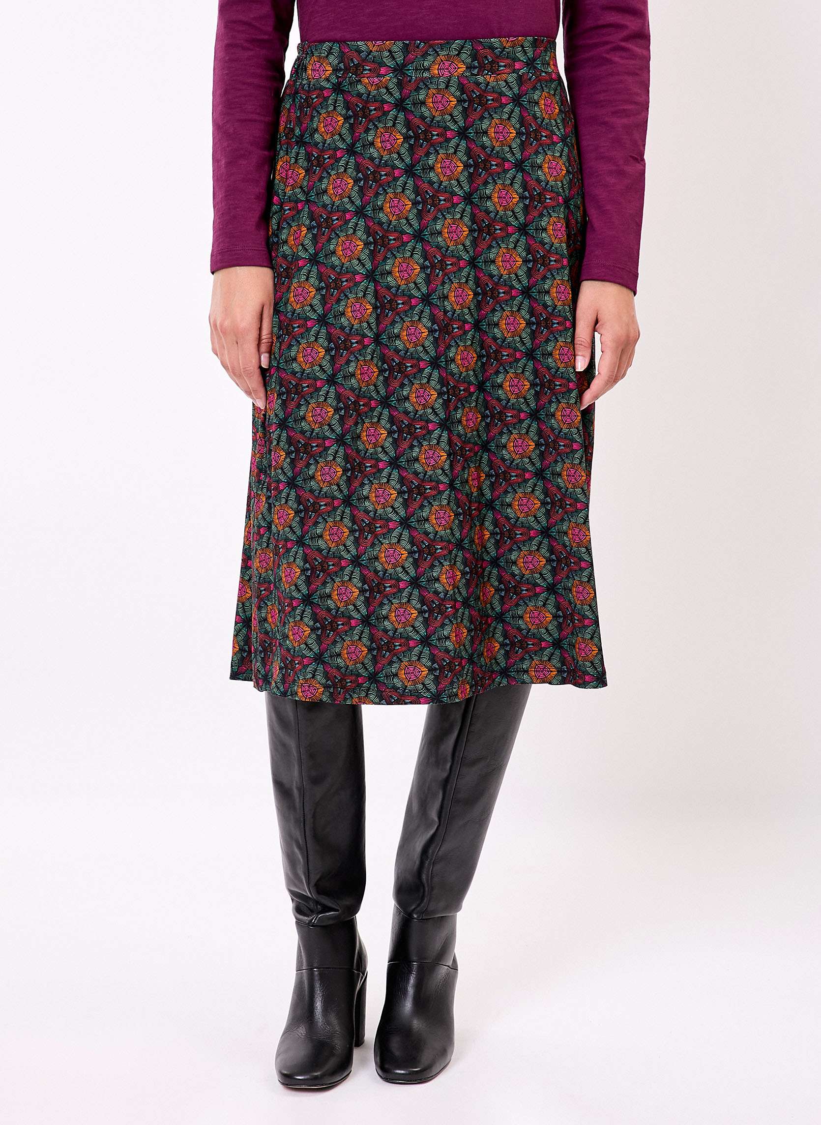 Jupe midi maille fluide vase ELINA