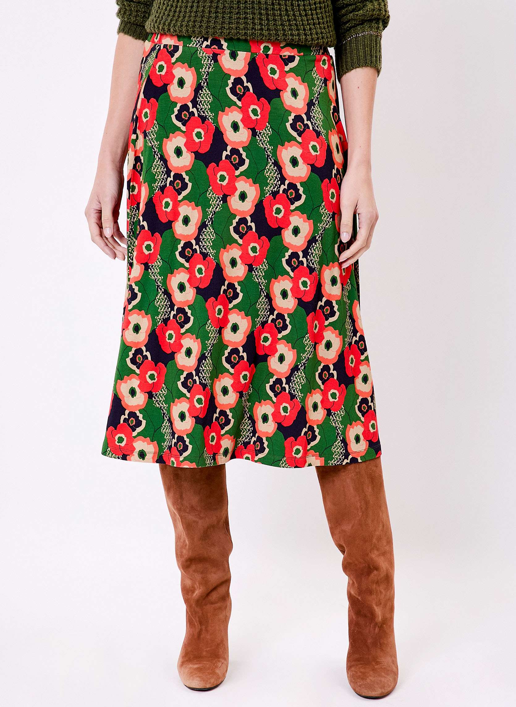 Jupe midi maille fluide vase ELINA