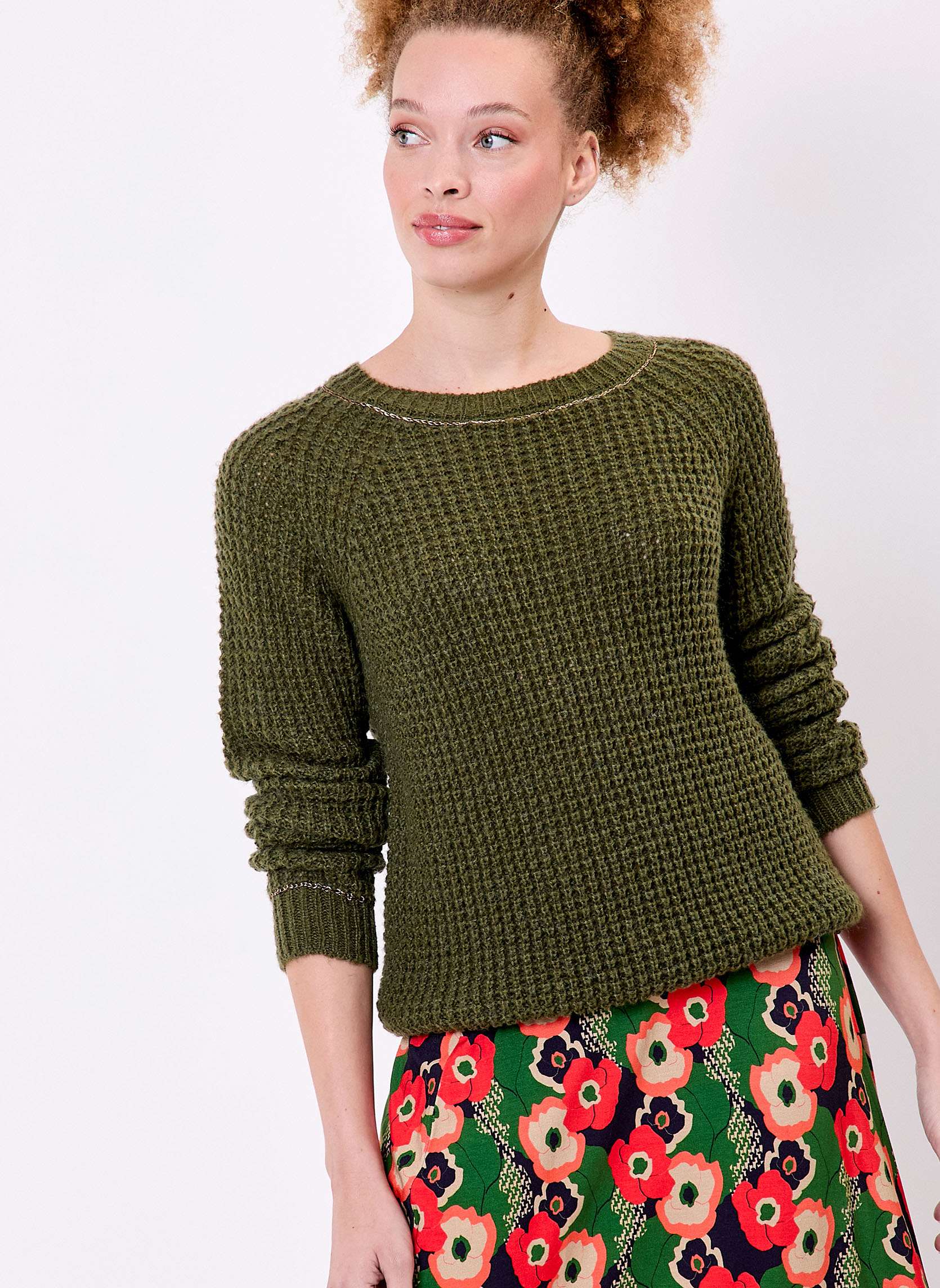 Pull court en maille uni CESAIRE