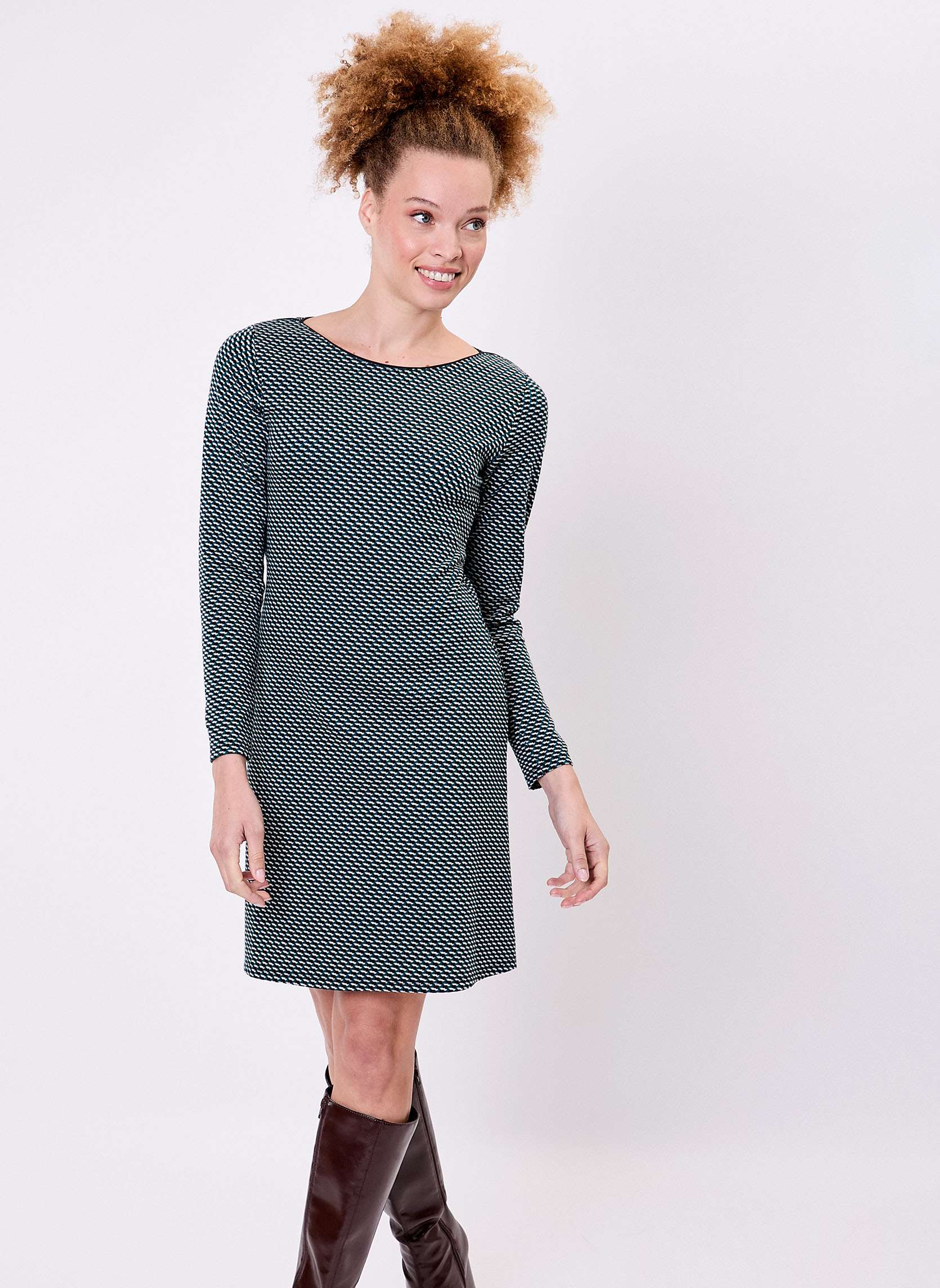 Robe ajuste maille jacquard bio CARLA