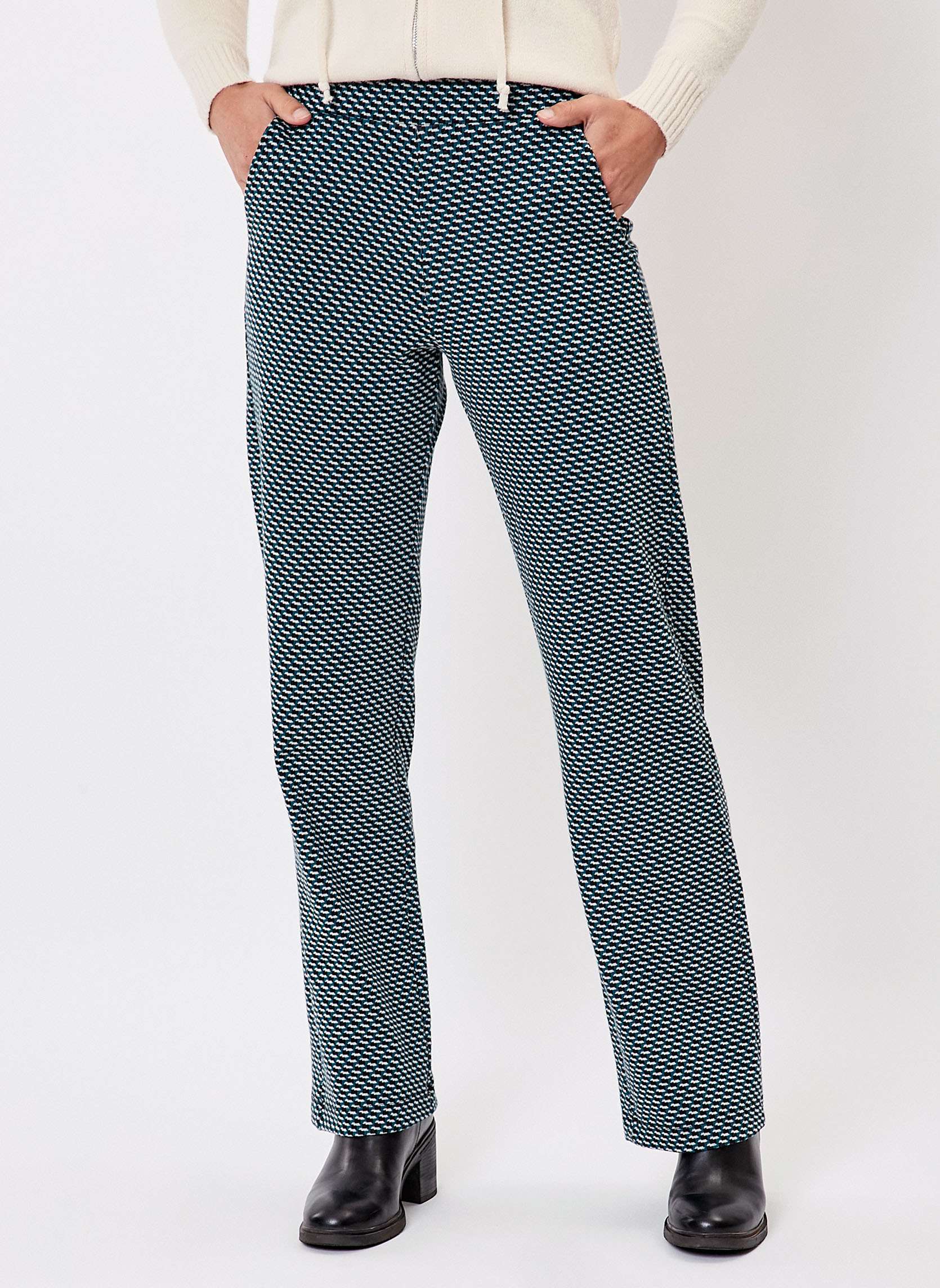 Pantalon droit maille jacquard bio RICO