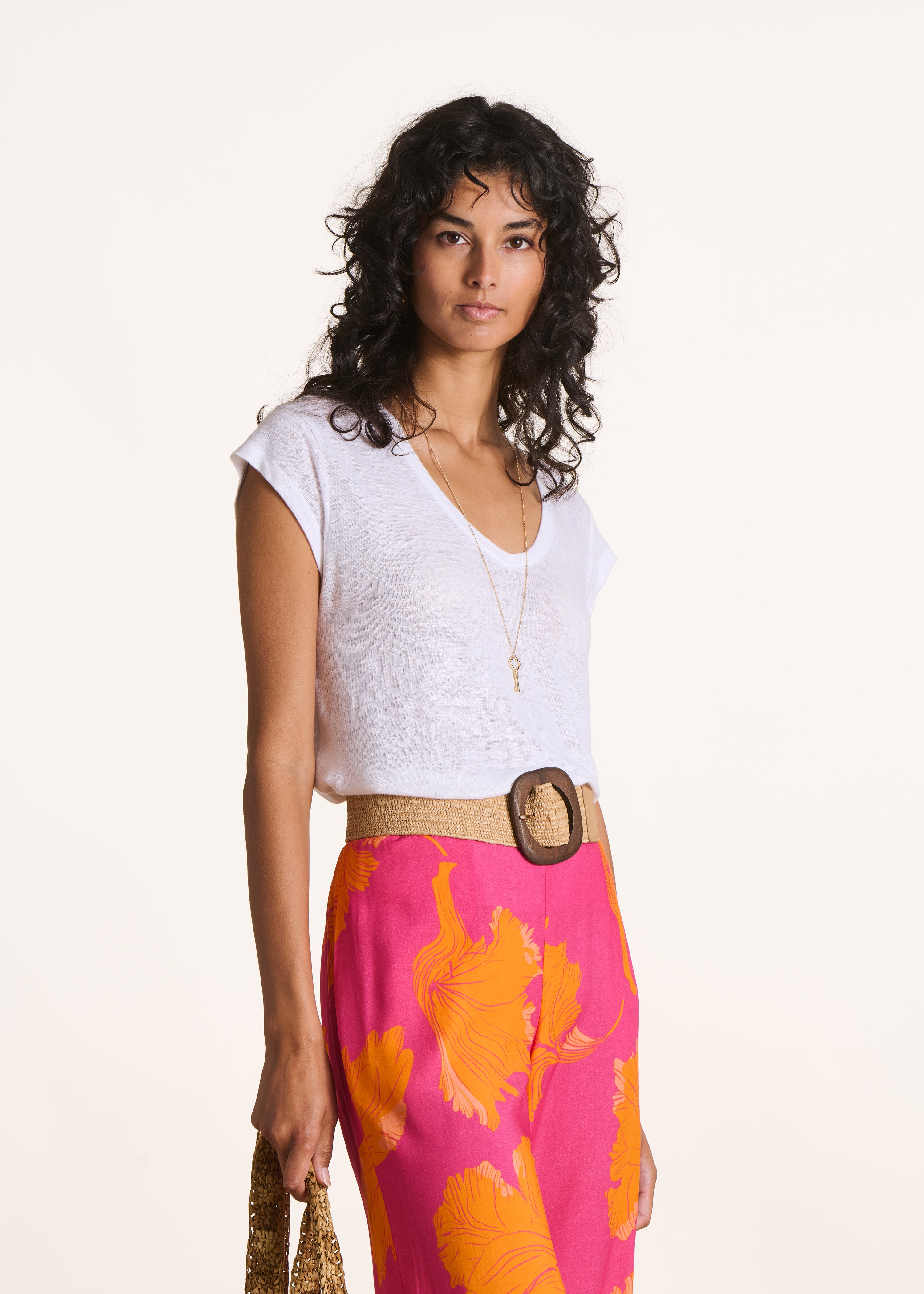 T-shirt en lin manches courtes