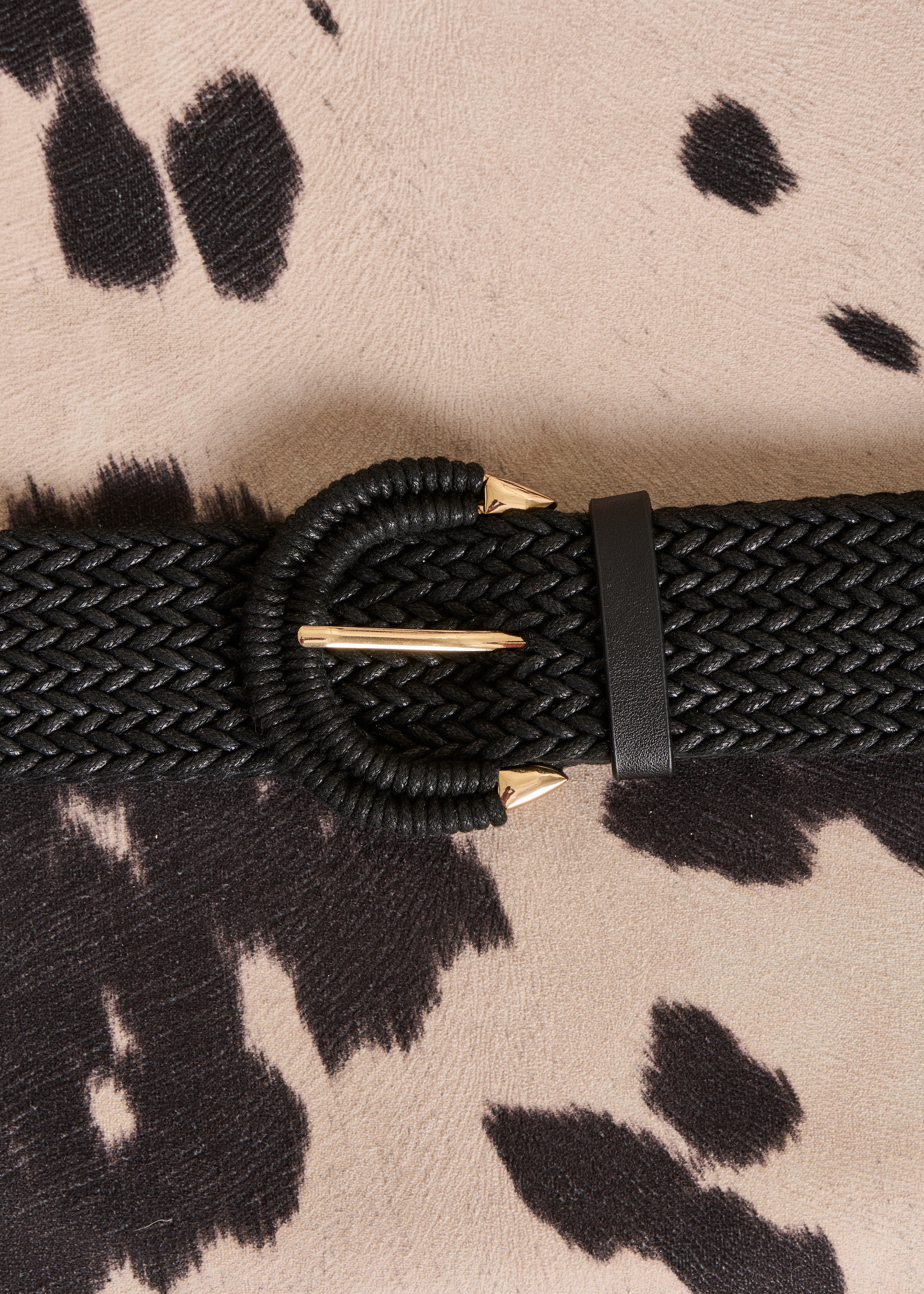 Ceinture large tressée noire