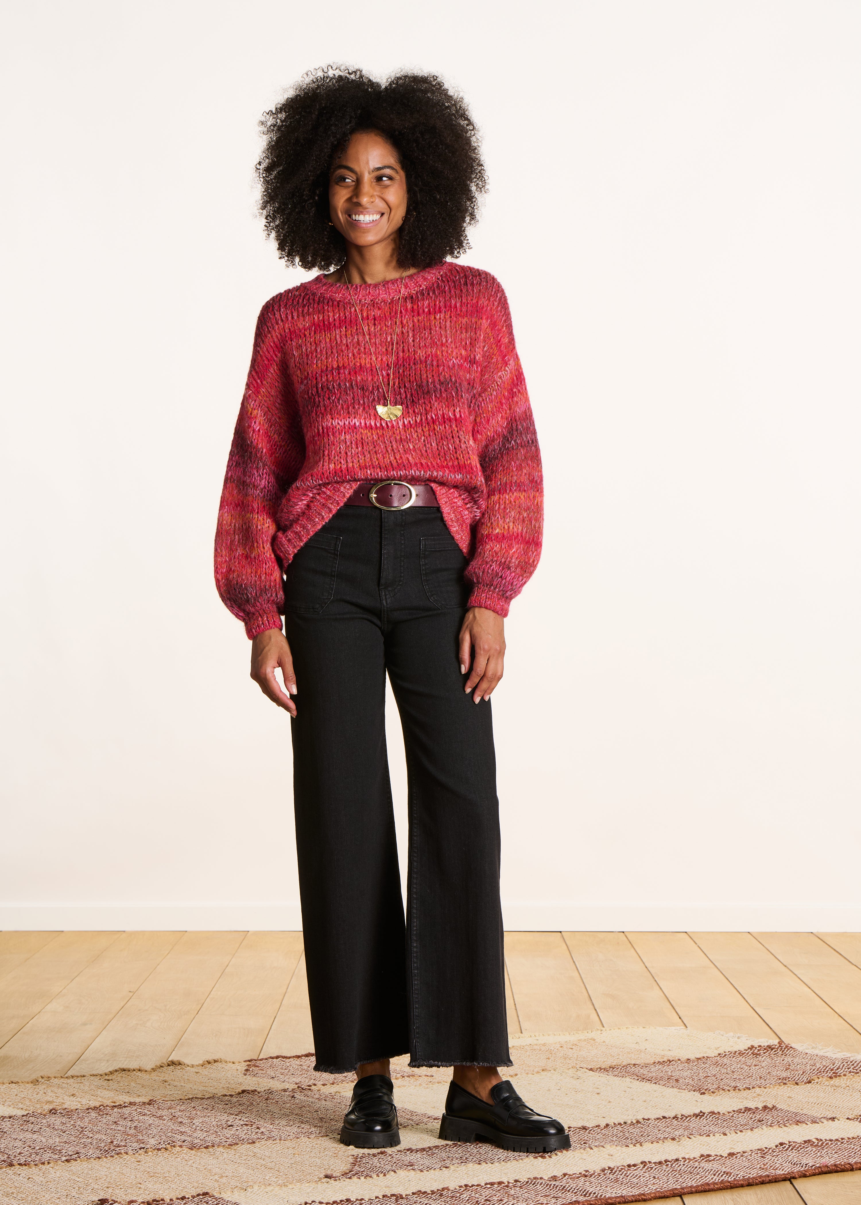 Jean flare taille haute en coton biologique