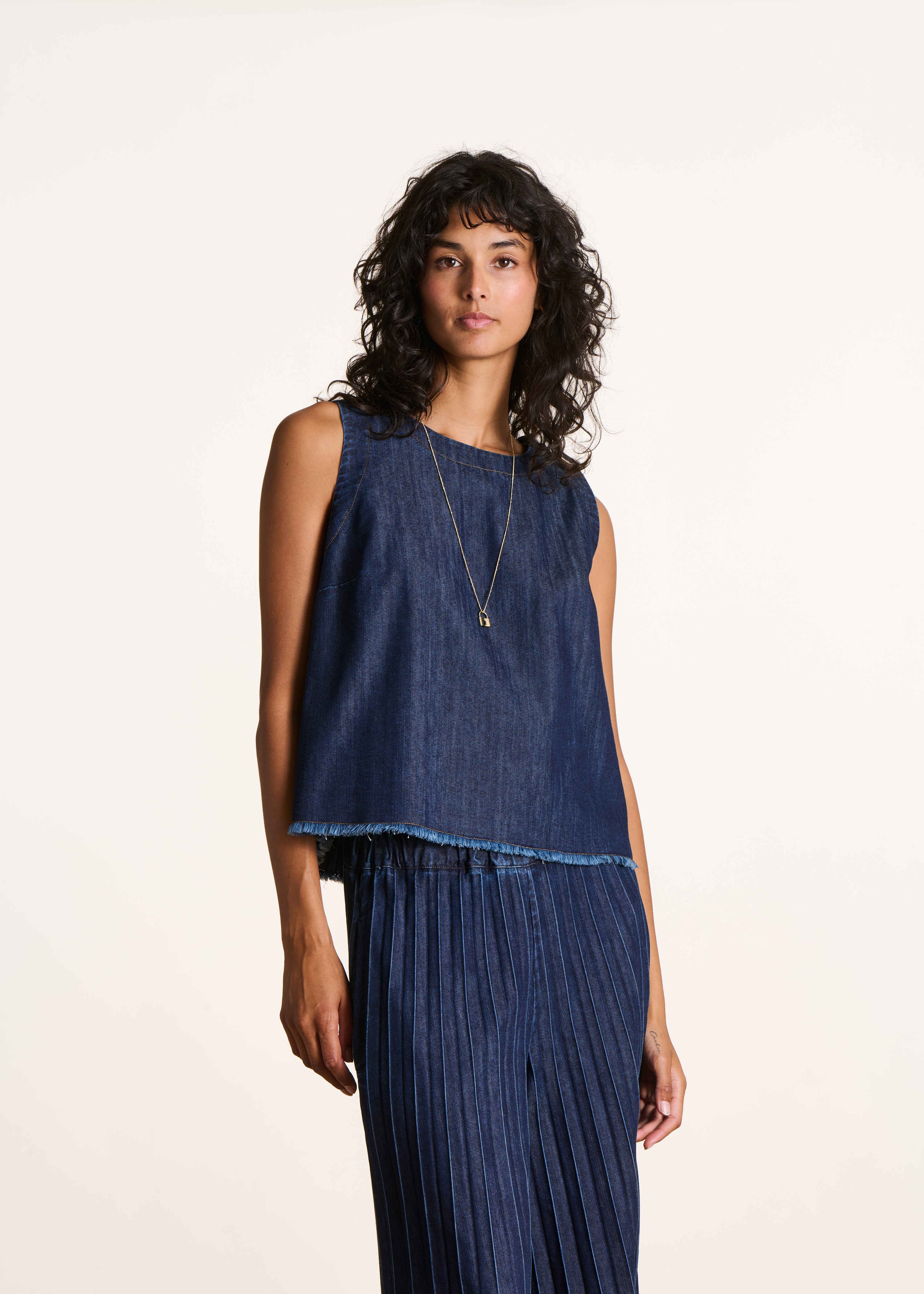 Top en jean sans manches