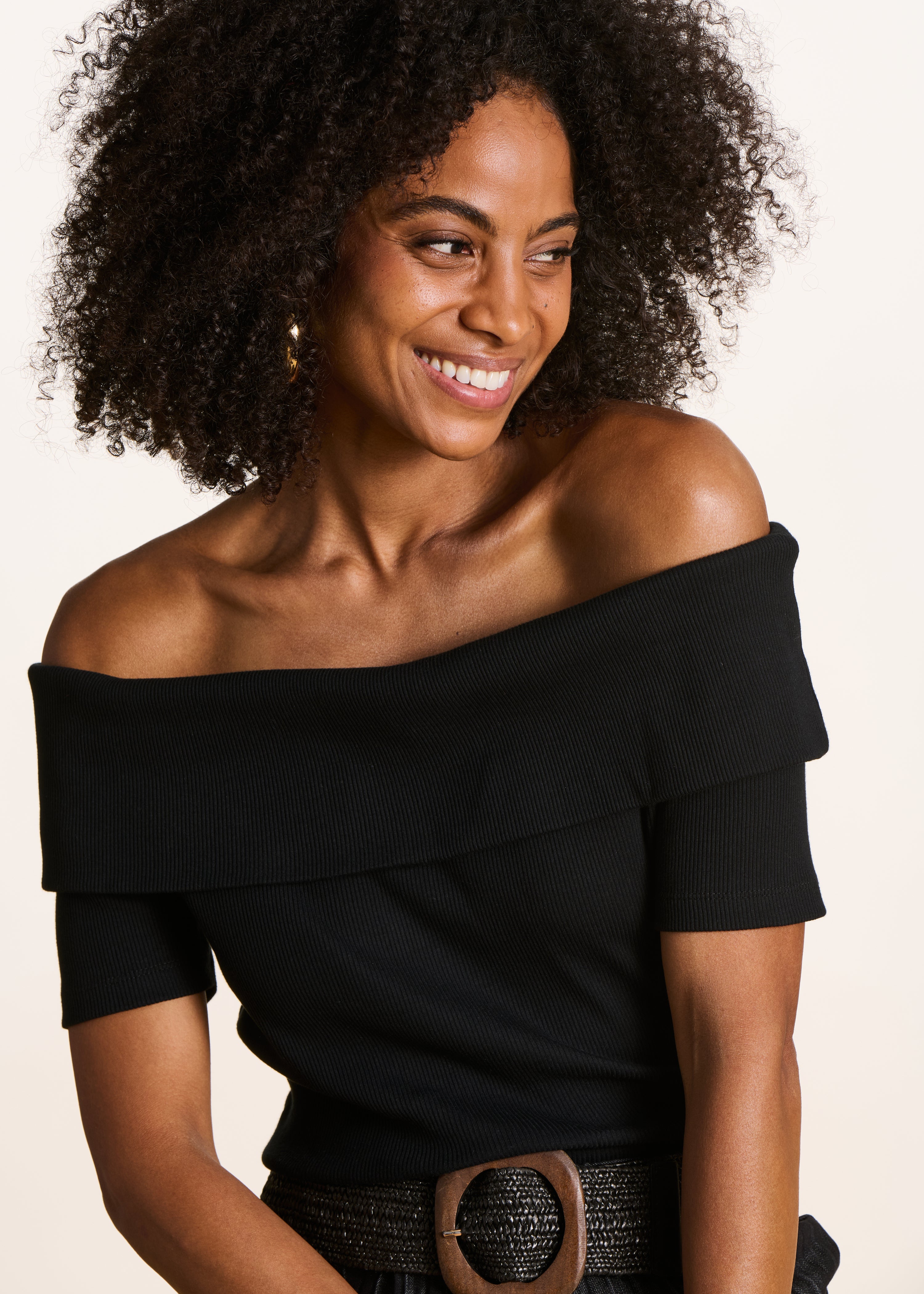 T-shirt épaules dénudées en coton biologique