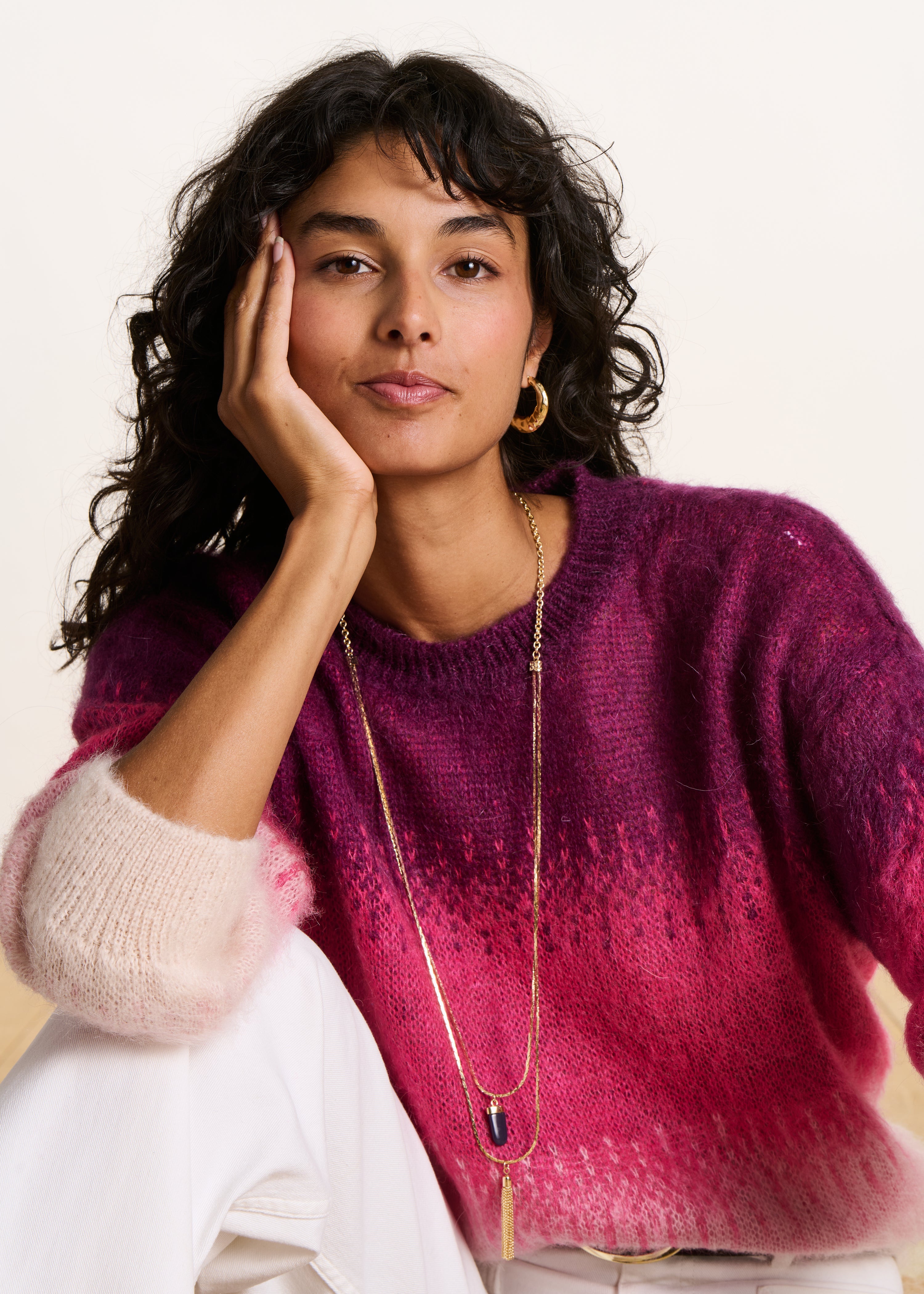 Pull ample tie and dye manches longues col rond