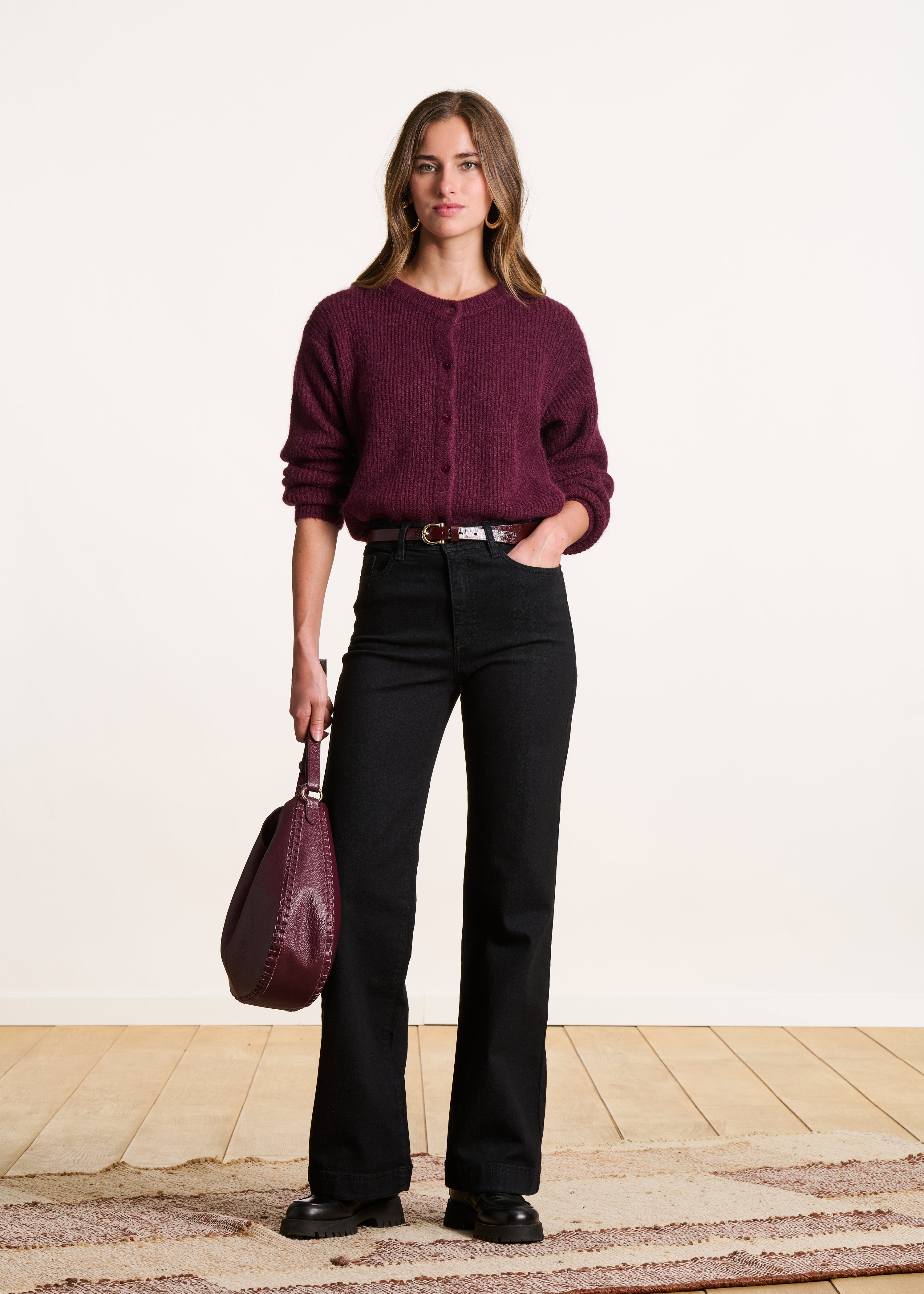 Jean large noir en coton biologique