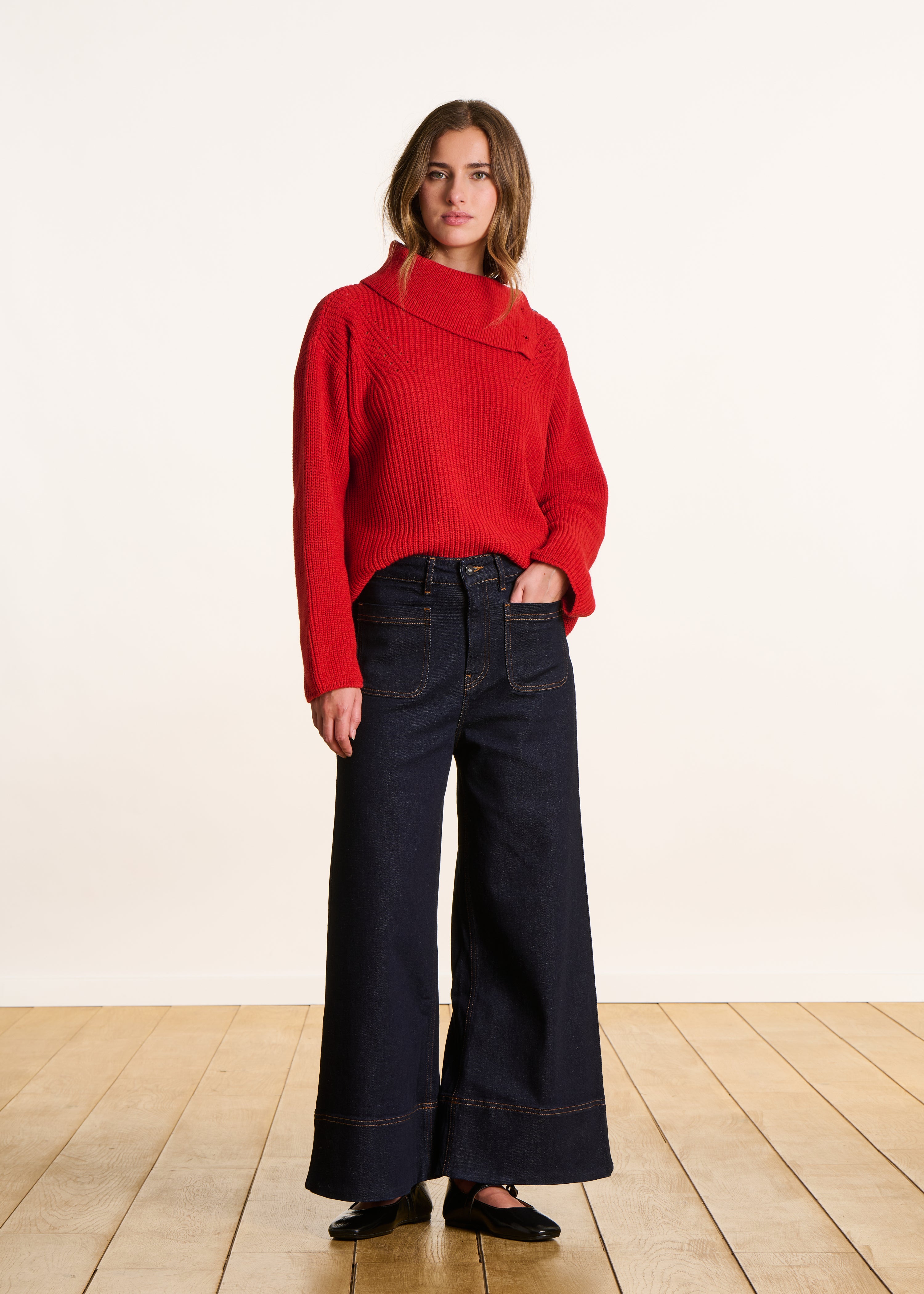 Jean large brut en coton biologique