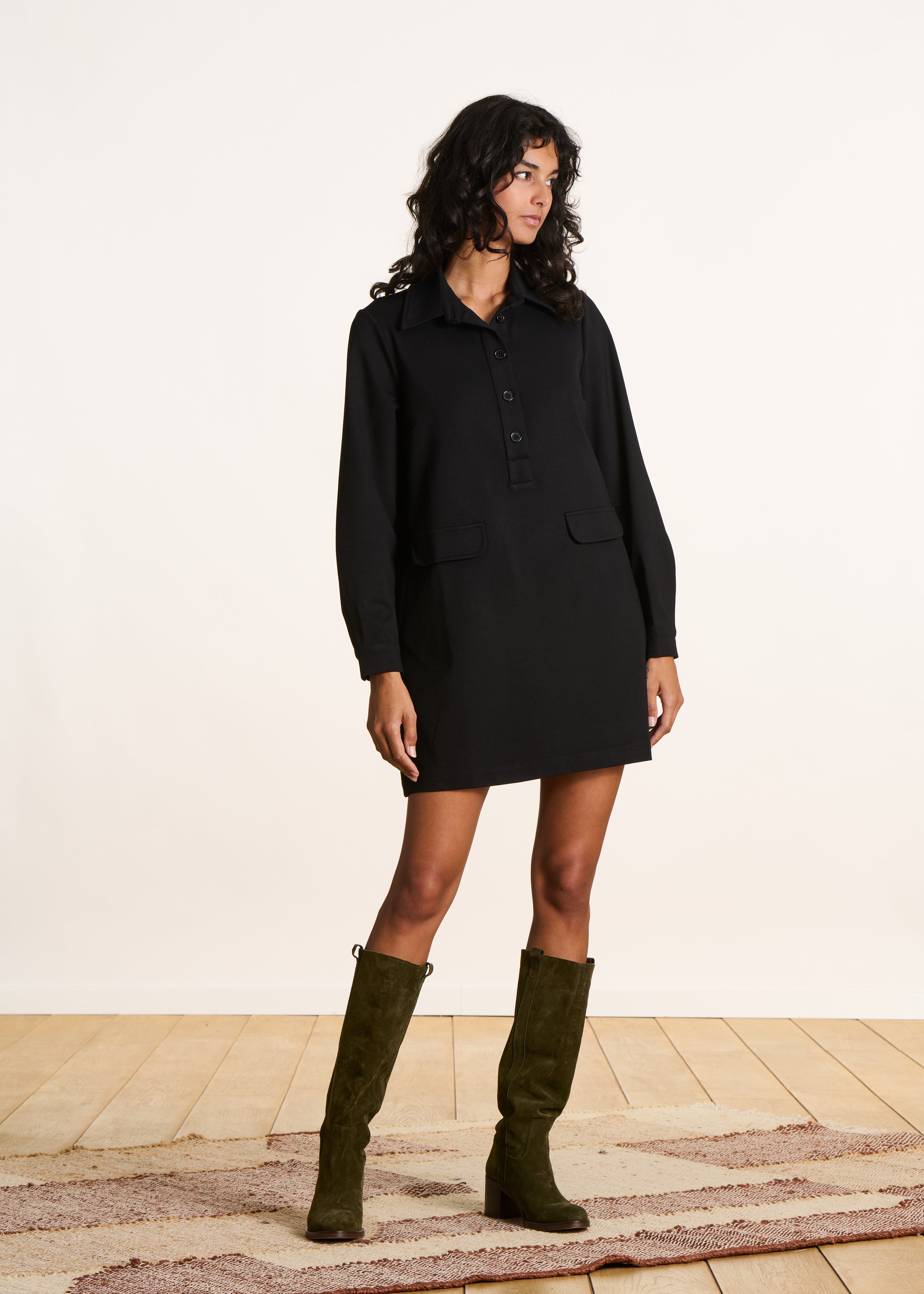 Robe chemise courte en milano