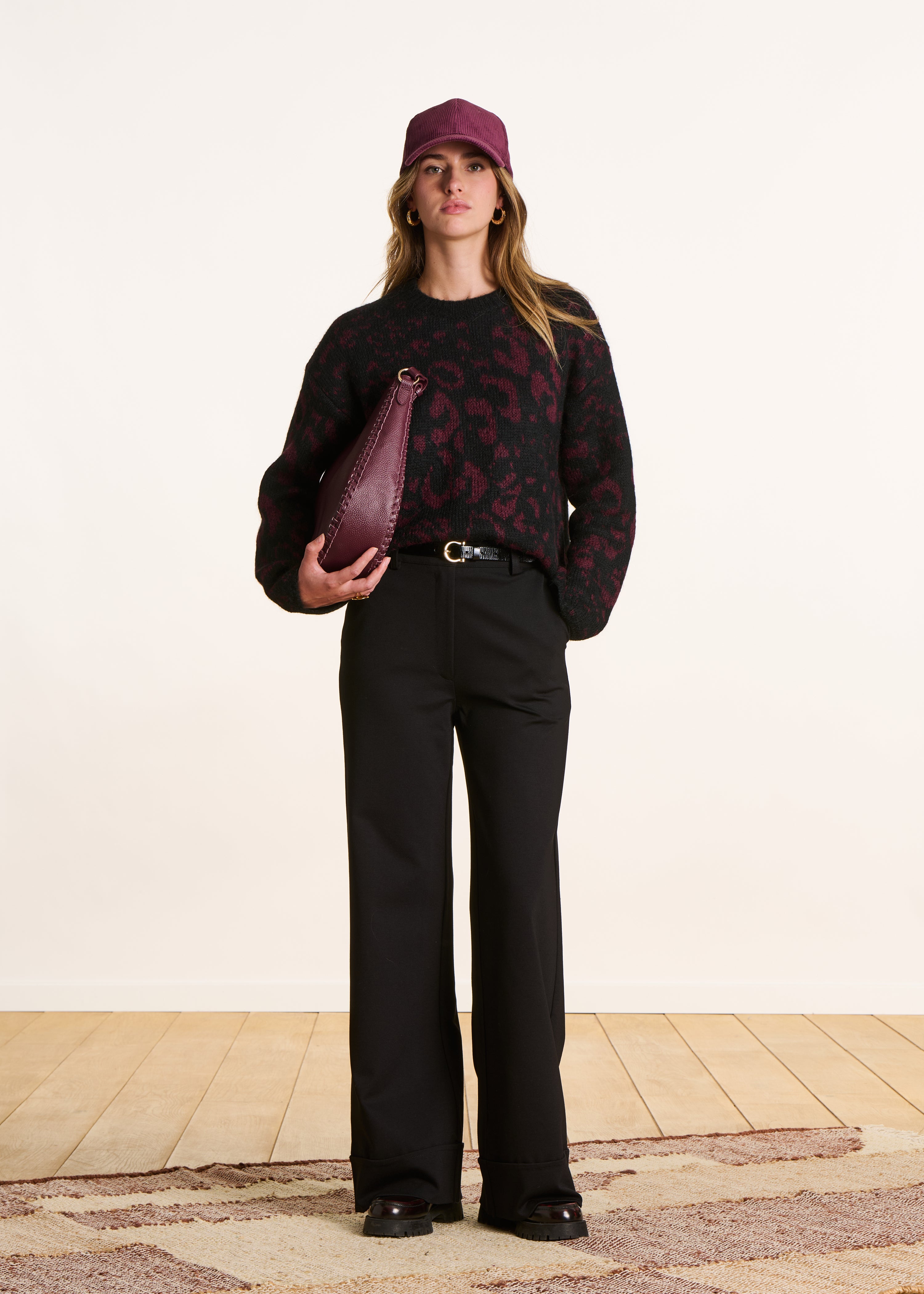 Pantalon en milano taille haute