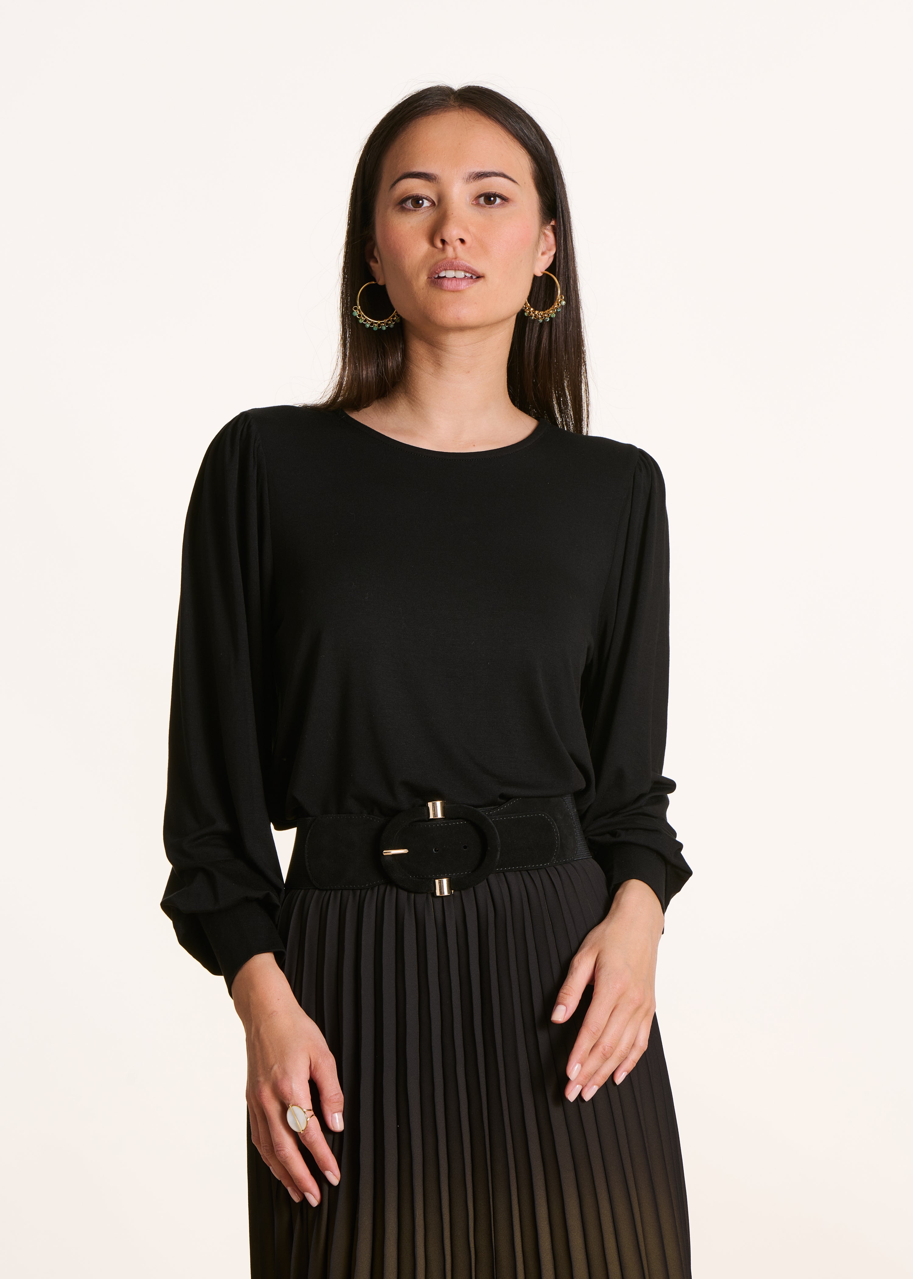 T-shirt ample à manches longues en modal