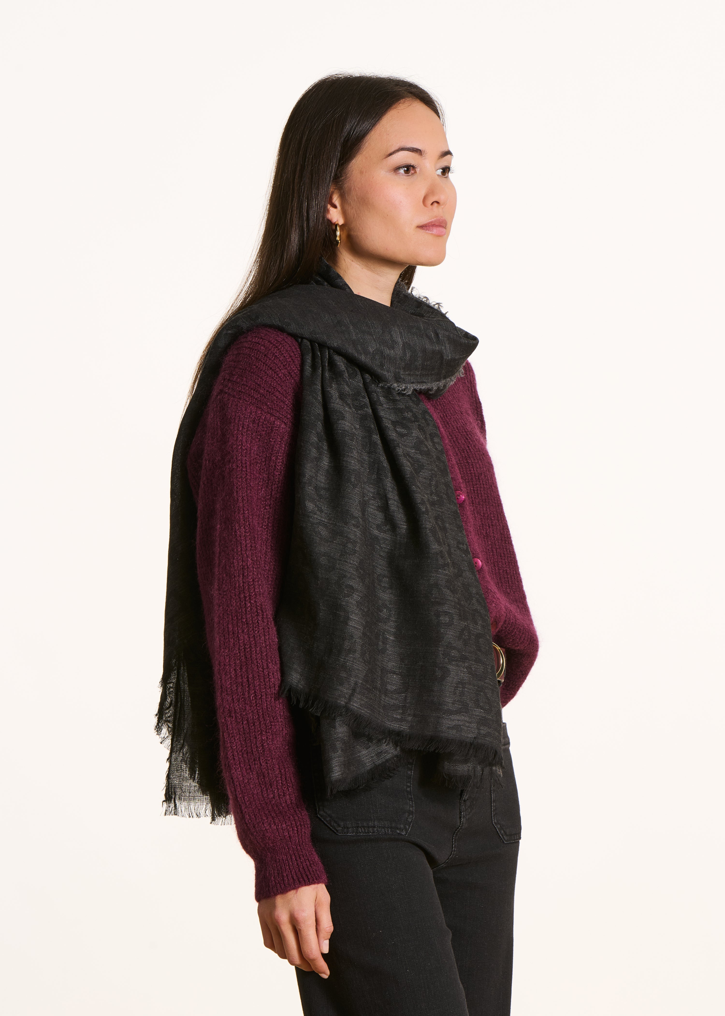 Foulard à imprimé léopard