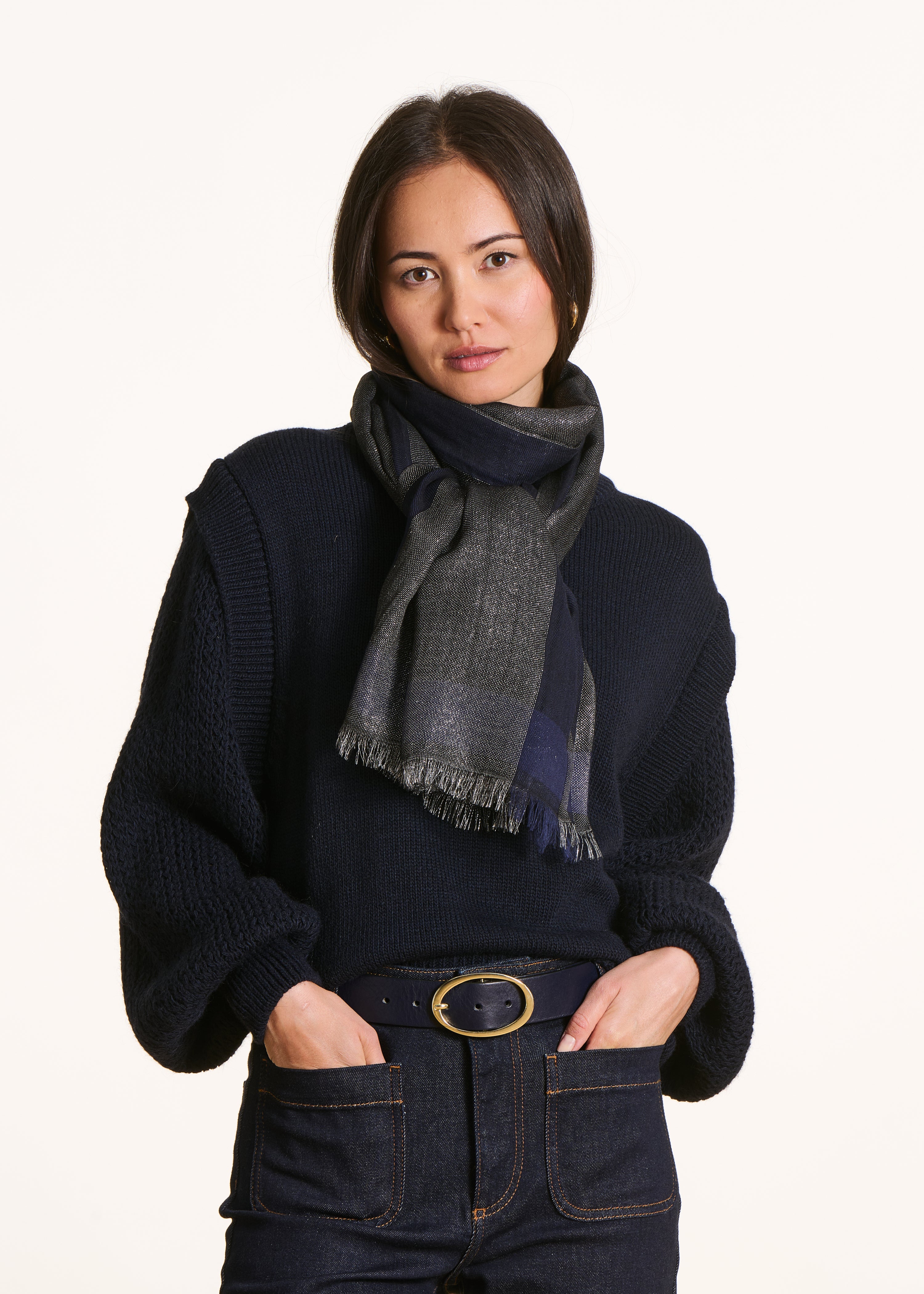 Foulard en laine et coton irisé