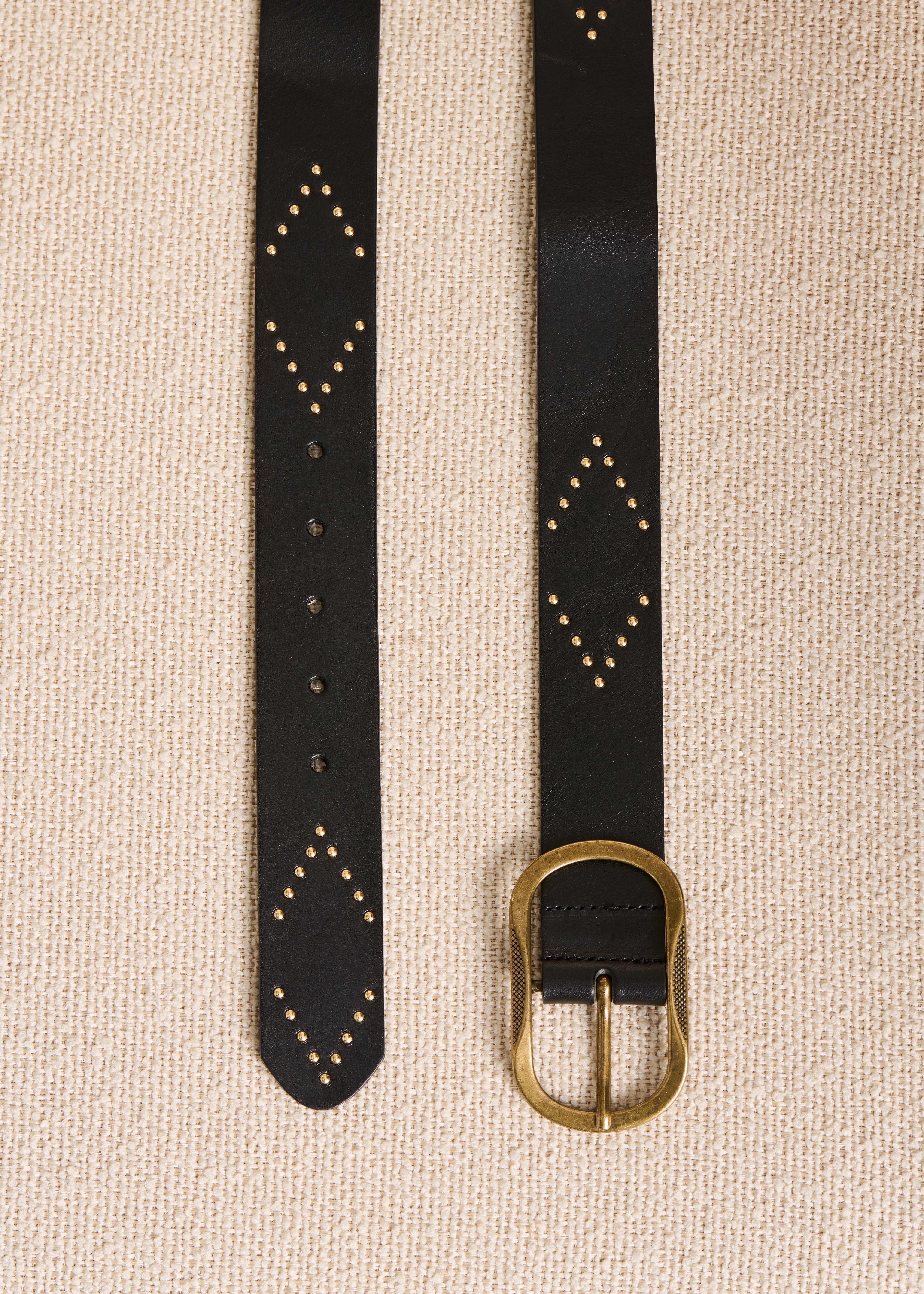 Ceinture pantalon en cuir avec studs