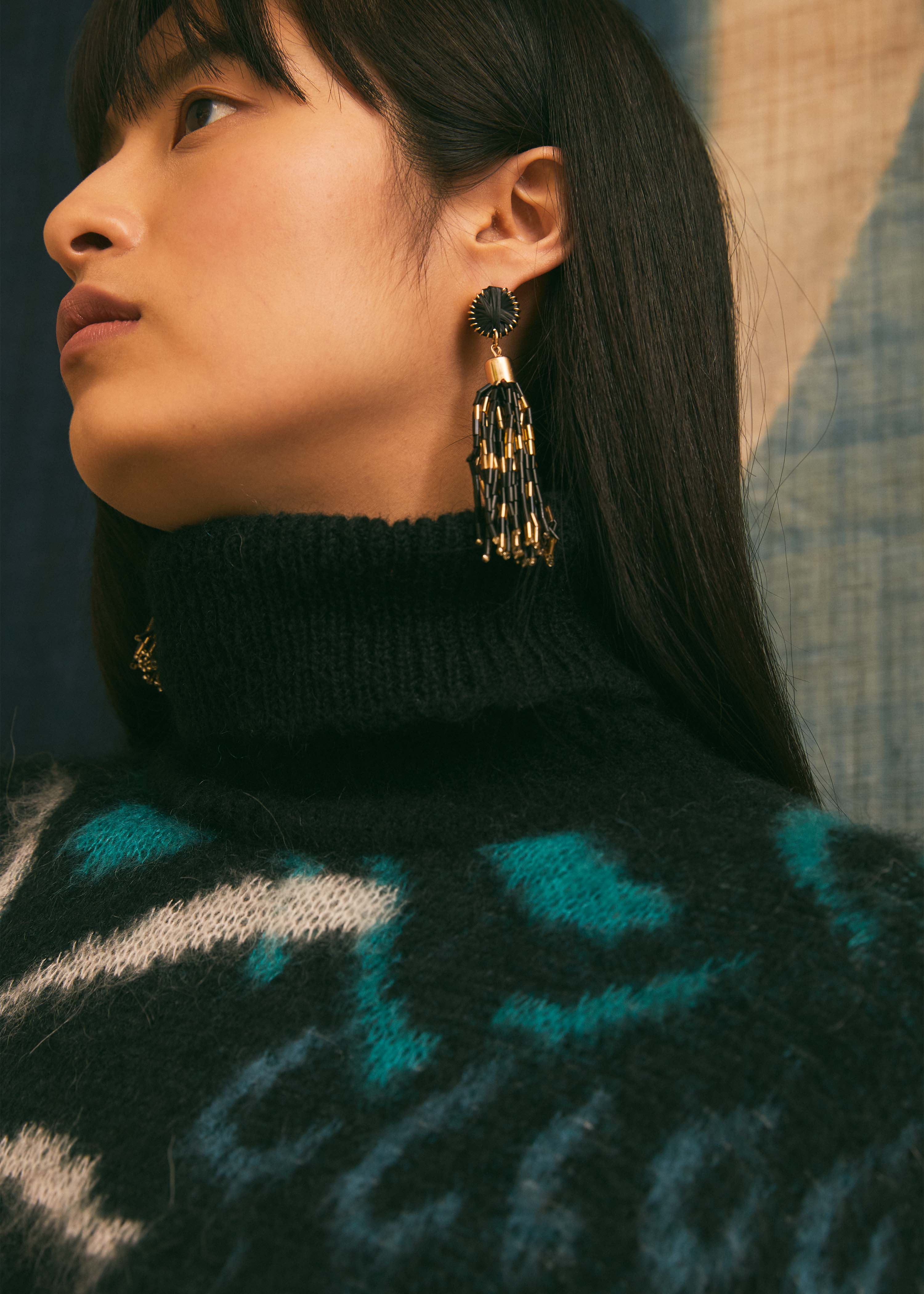 Boucles d'oreilles à perles et dorées