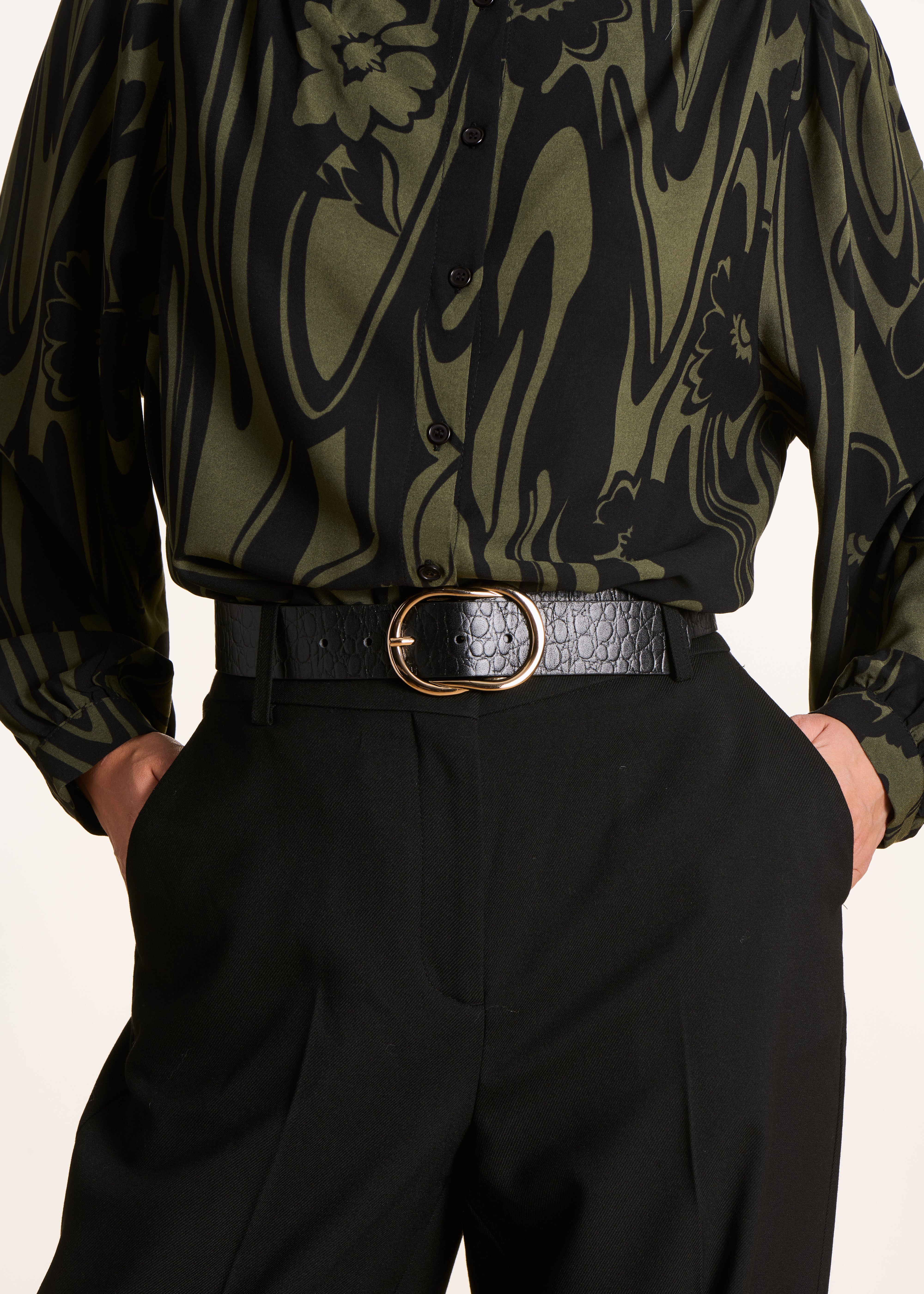 Ceinture en cuir effet python