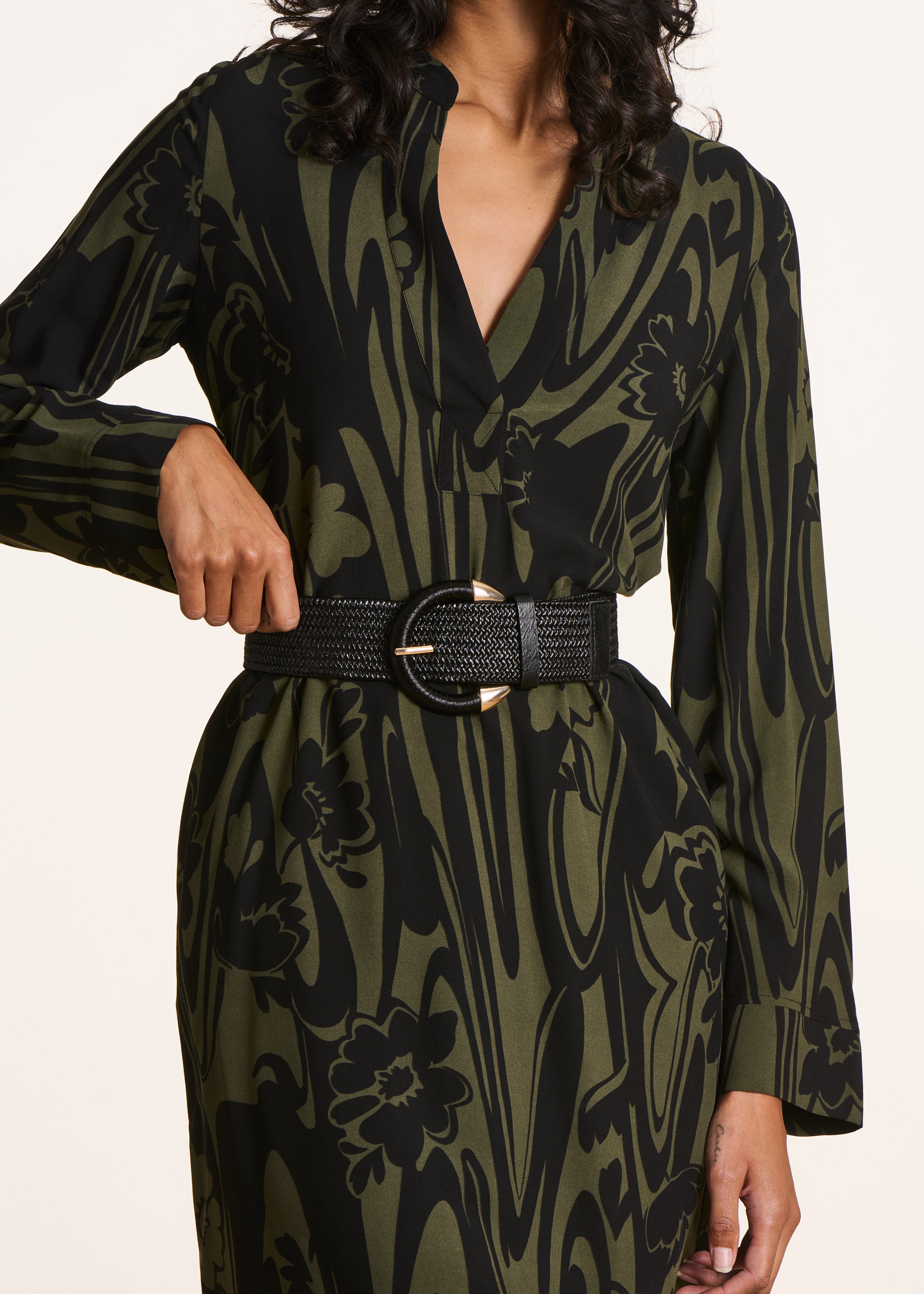 Ceinture large élastiquée noire