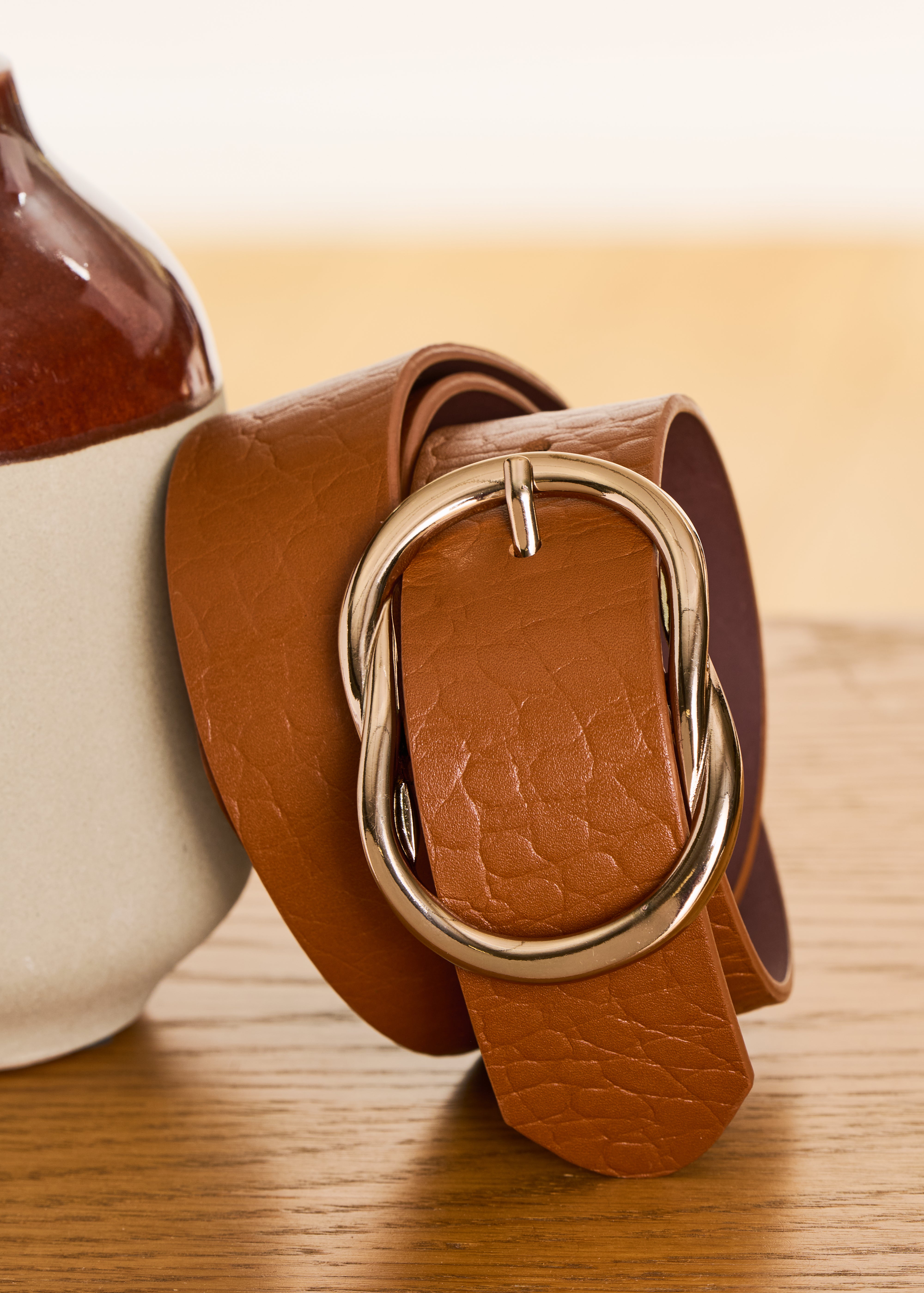 Ceinture en cuir effet python