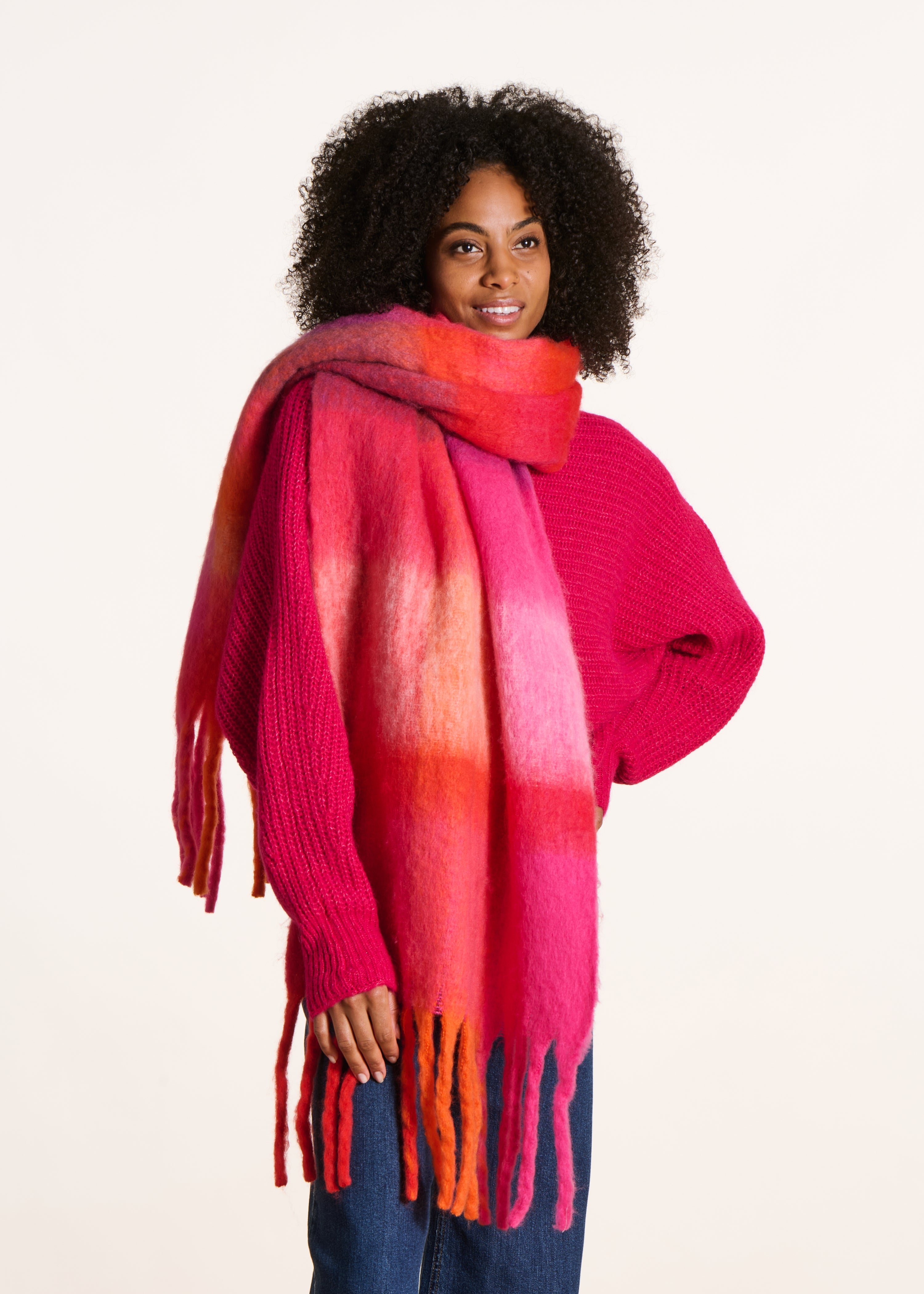 Écharpe à carreaux multicolores